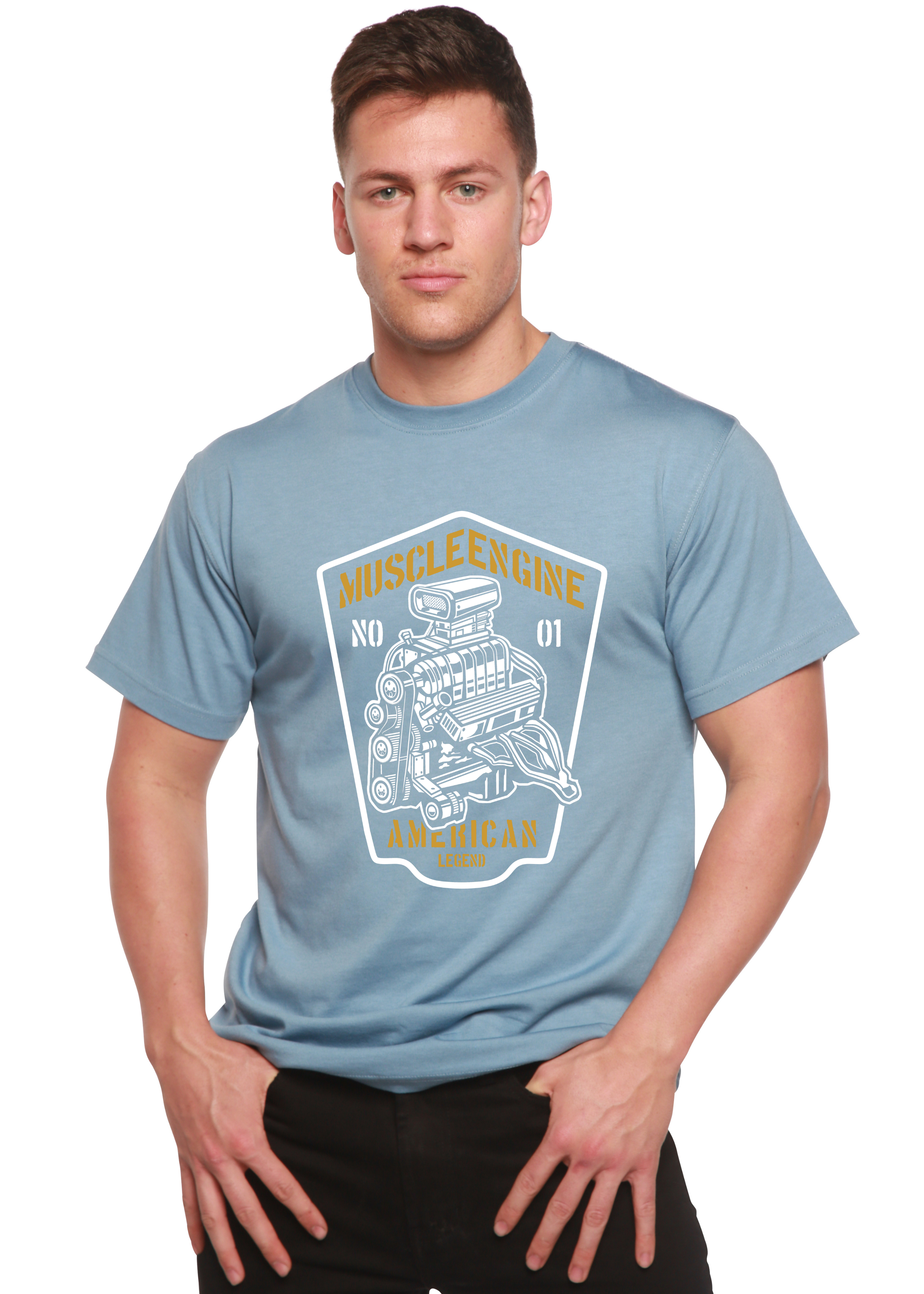 Muscle Engine Spun Bamboo® Men's Bamboo Viscose/Organic Cotton Short Sleeve Graphic T-Shirt - The7Letter