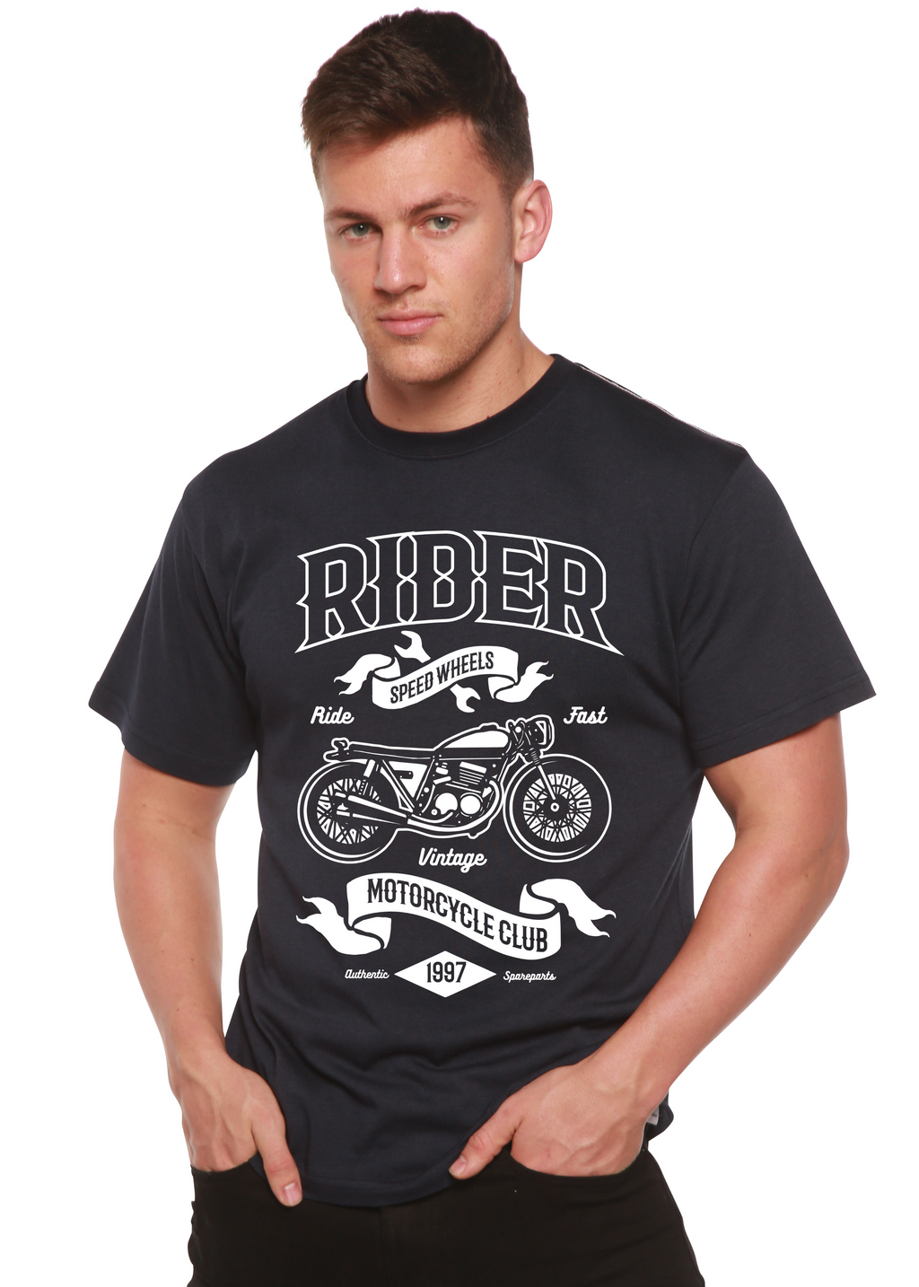 Rider Spun Bamboo® Men's Bamboo Viscose/Organic Cotton Short Sleeve Graphic T-Shirt - The7Letter