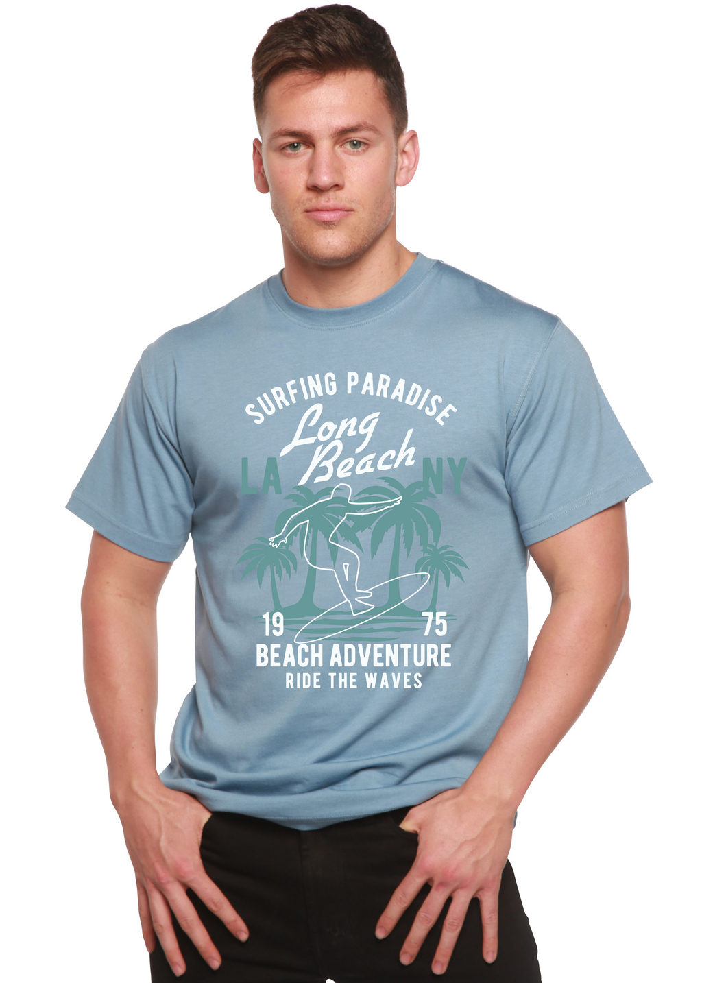 Beach Adventure Men's Bamboo Viscose/Organic Cotton Short Sleeve Graphic T-Shirt - The7Letter