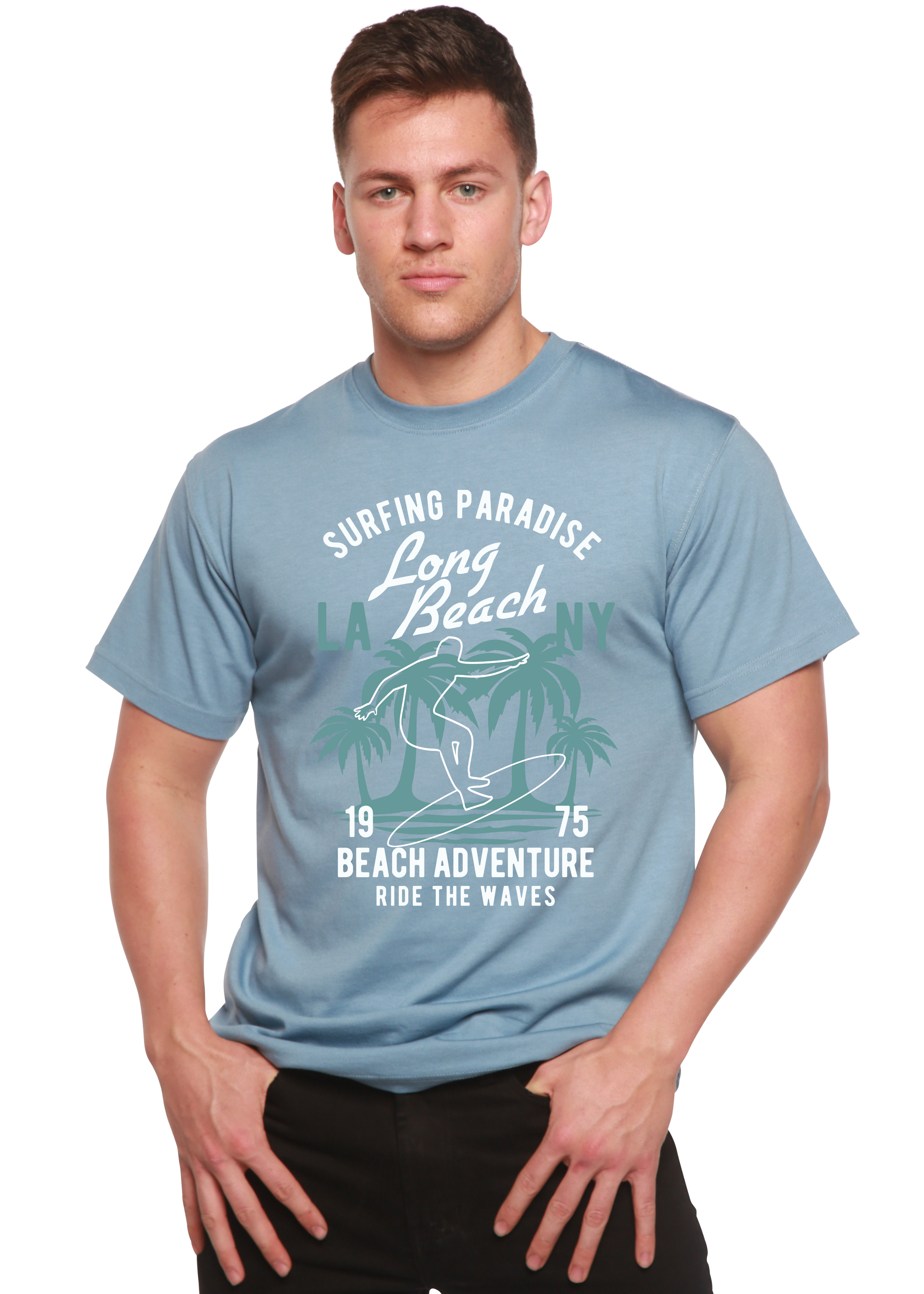 Beach Adventure Men's Bamboo Viscose/Organic Cotton Short Sleeve Graphic T-Shirt - The7Letter