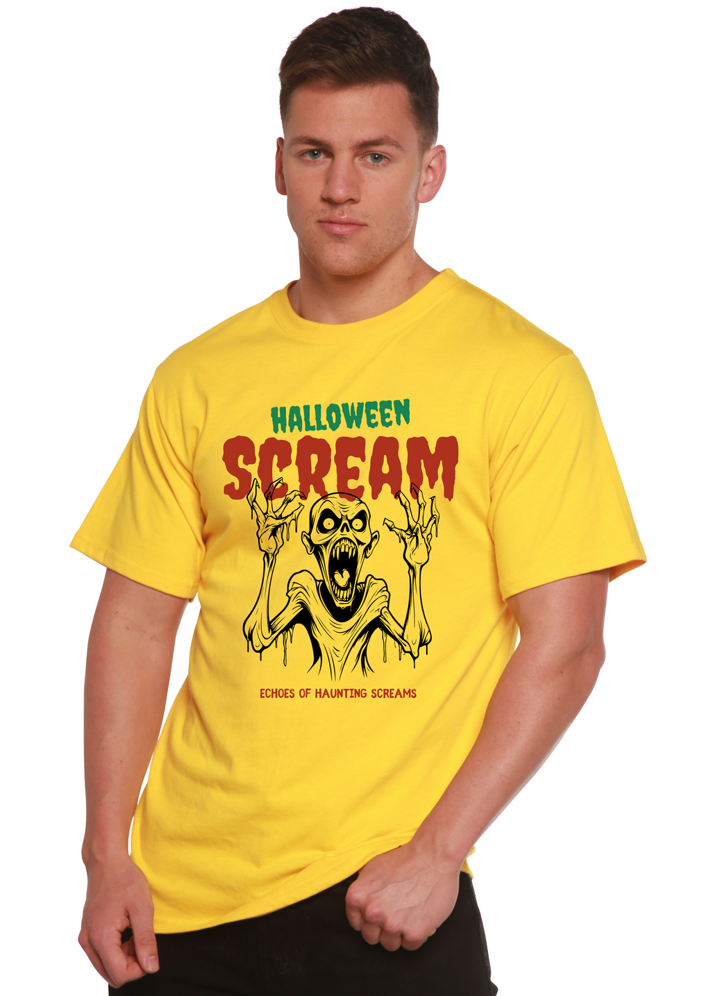 Halloween Scream Men's Bamboo Viscose/Organic Cotton Short Sleeve Graphic T-Shirt - The7Letter