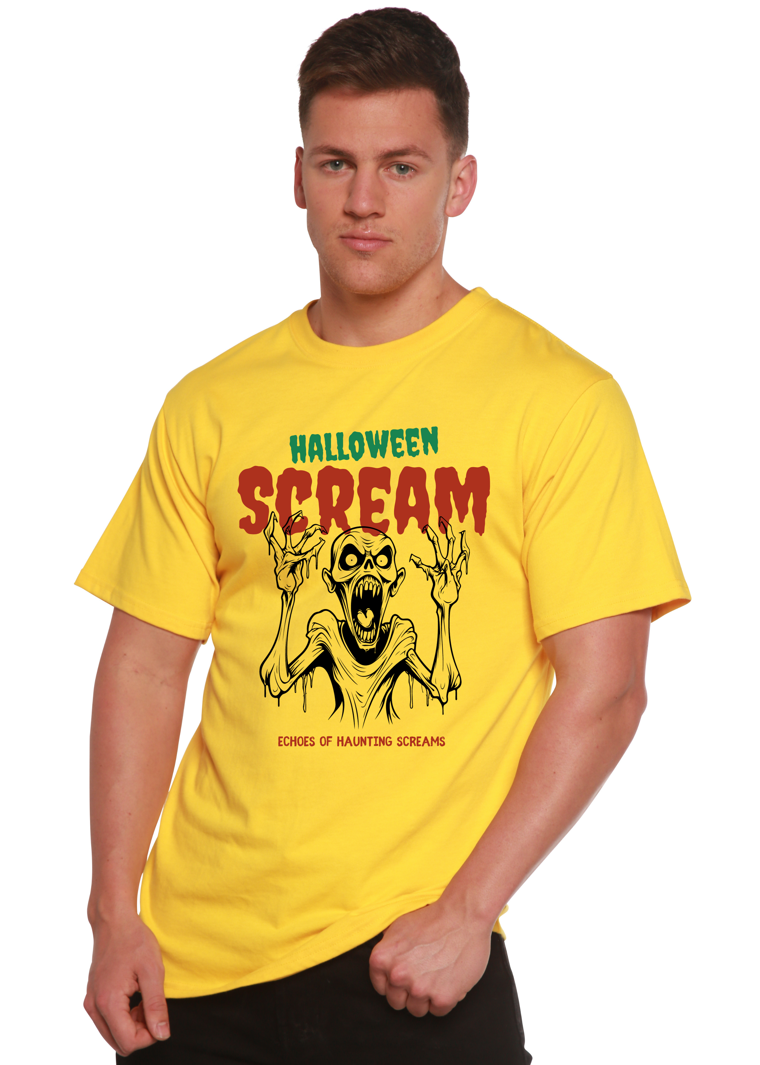 Halloween Scream Men's Bamboo Viscose/Organic Cotton Short Sleeve Graphic T-Shirt - The7Letter