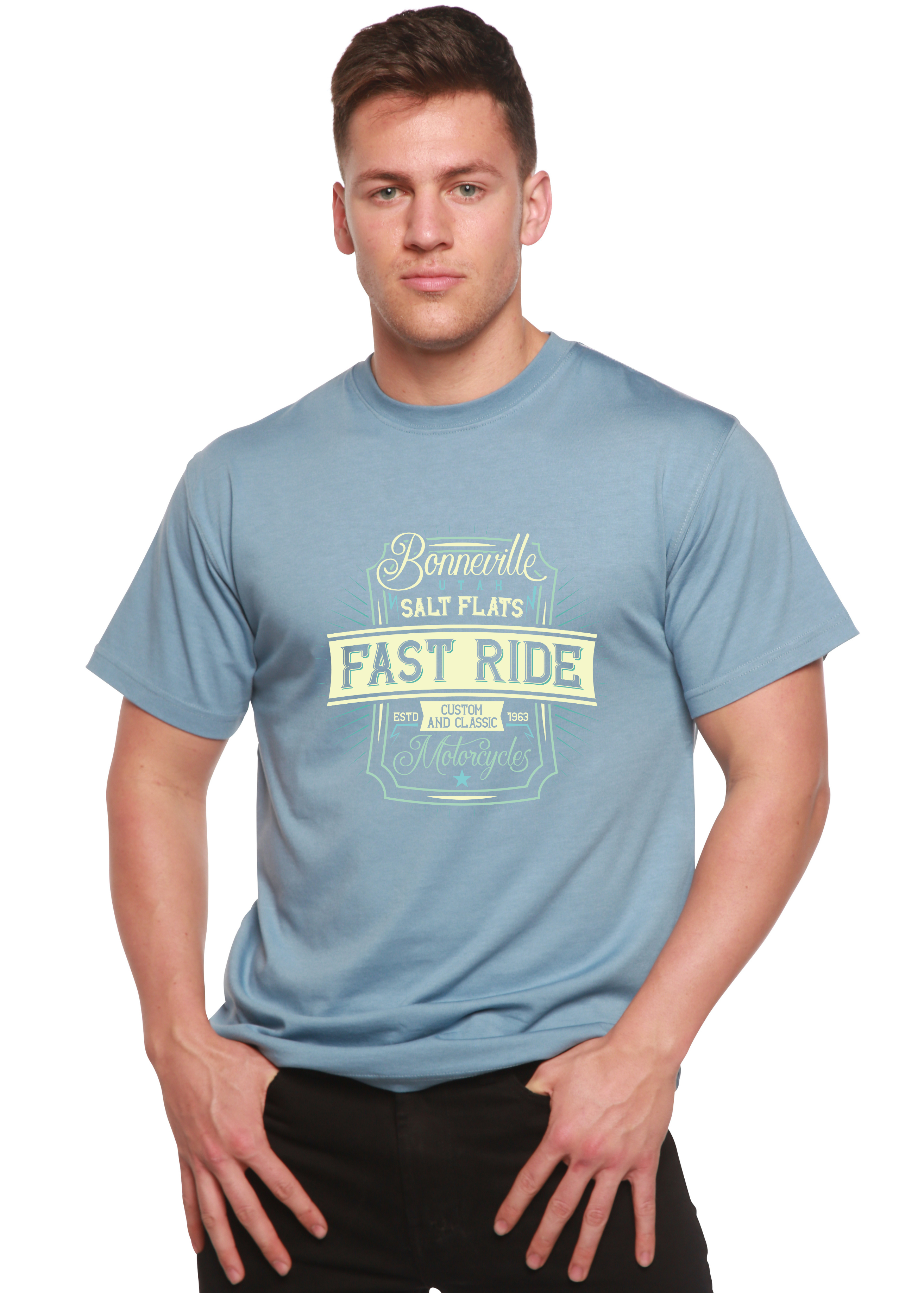 Fast Ride Men's Bamboo Viscose/Organic Cotton Short Sleeve Graphic T-Shirt - The7Letter