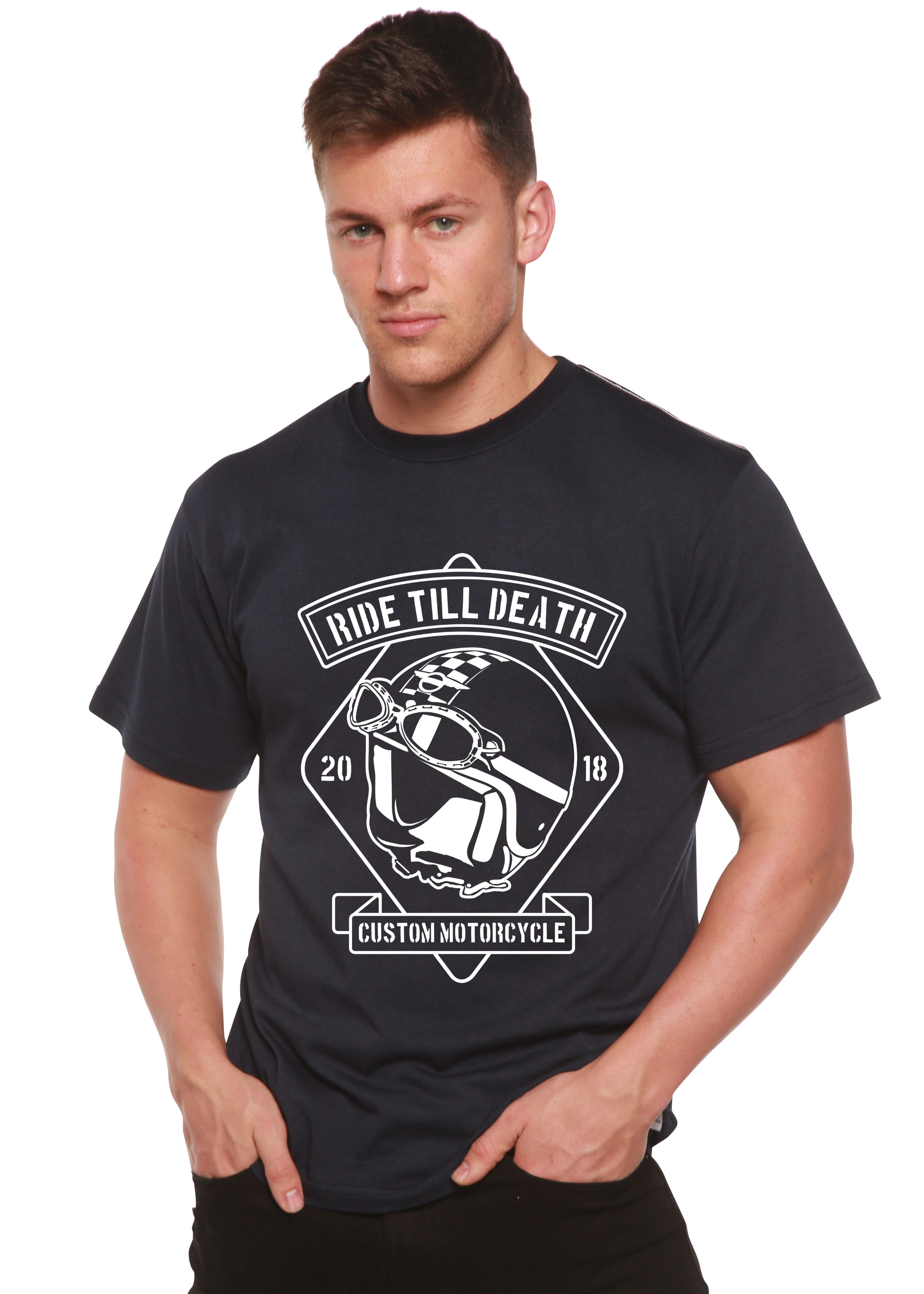 Ride Till Death Spun Bamboo® Men's Bamboo Viscose/Organic Cotton Short Sleeve Graphic T-Shirt - The7Letter