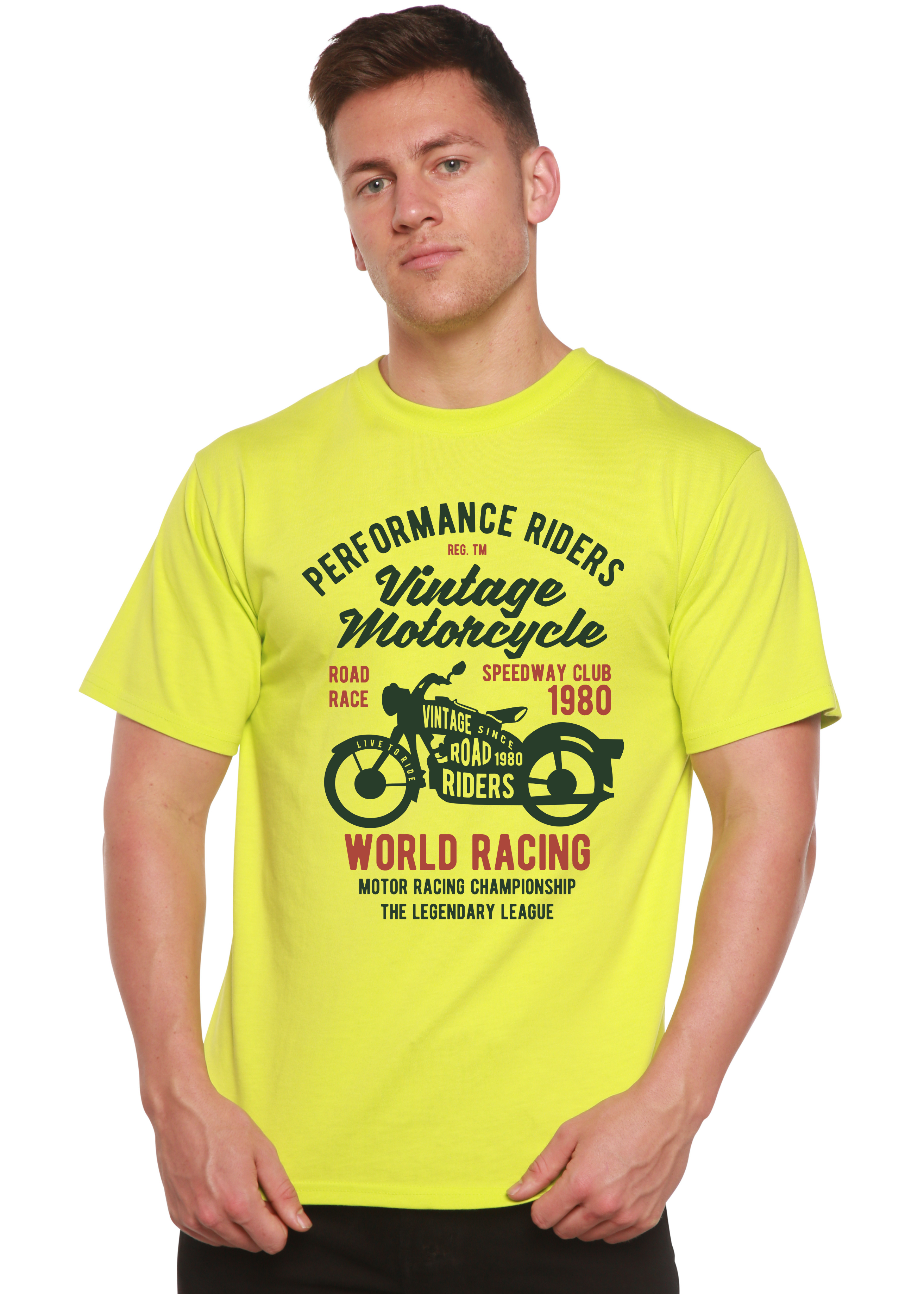 Vintage Motorcycle Spun Bamboo® Men's Bamboo Viscose/Organic Cotton Short Sleeve Graphic T-Shirt - The7Letter