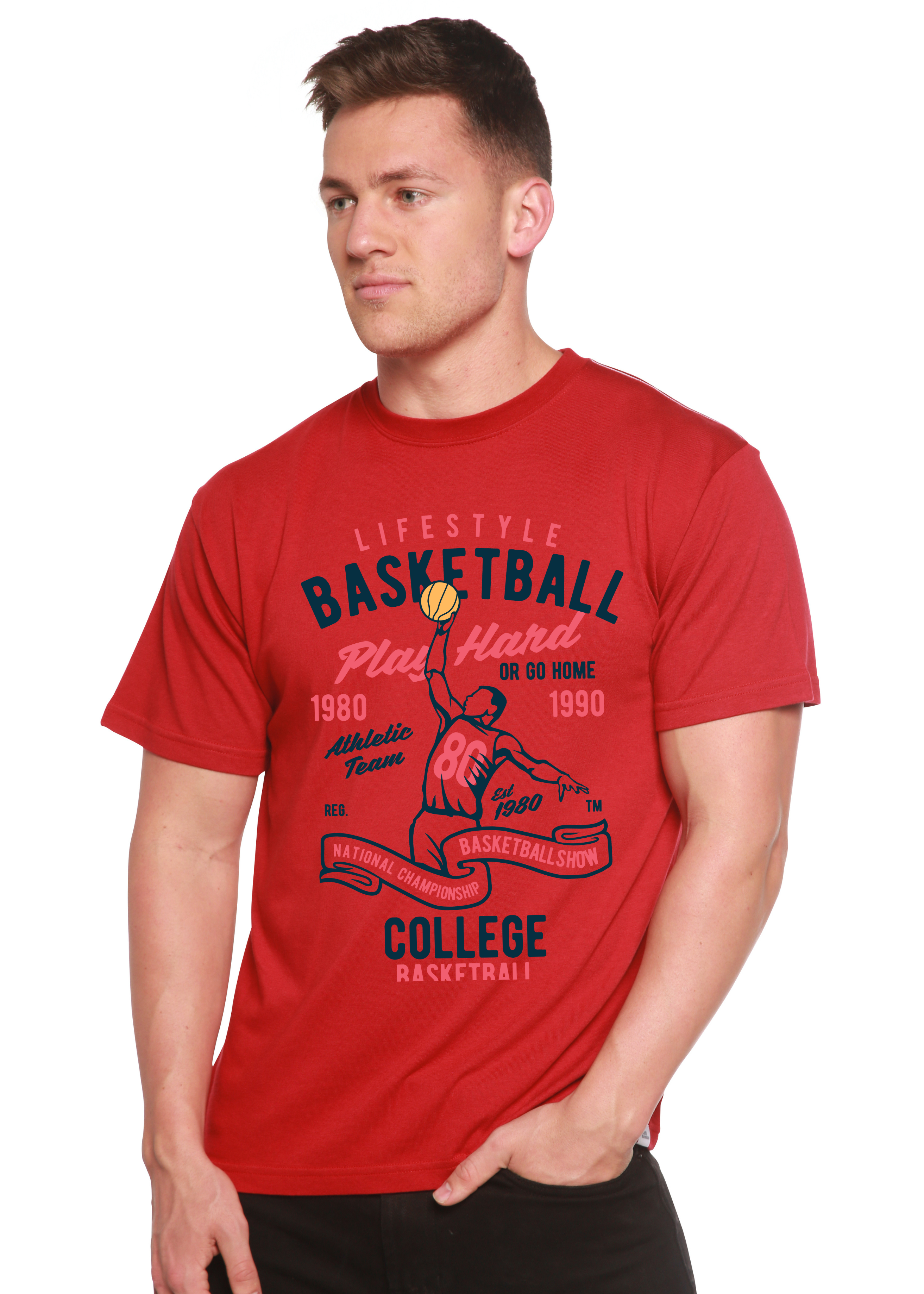 Life Style Basketball Men's Bamboo Viscose/Organic Cotton Short Sleeve Graphic T-Shirt - The7Letter