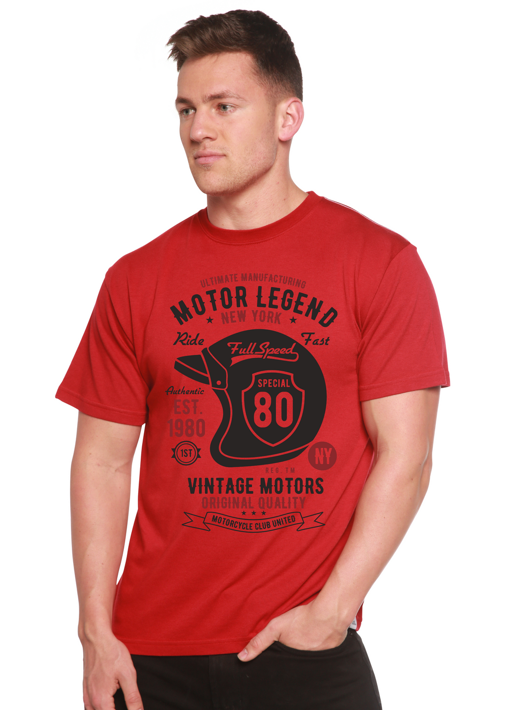 Motor Legend Helmet Men's Bamboo Viscose/Organic Cotton Short Sleeve Graphic T-Shirt - The7Letter