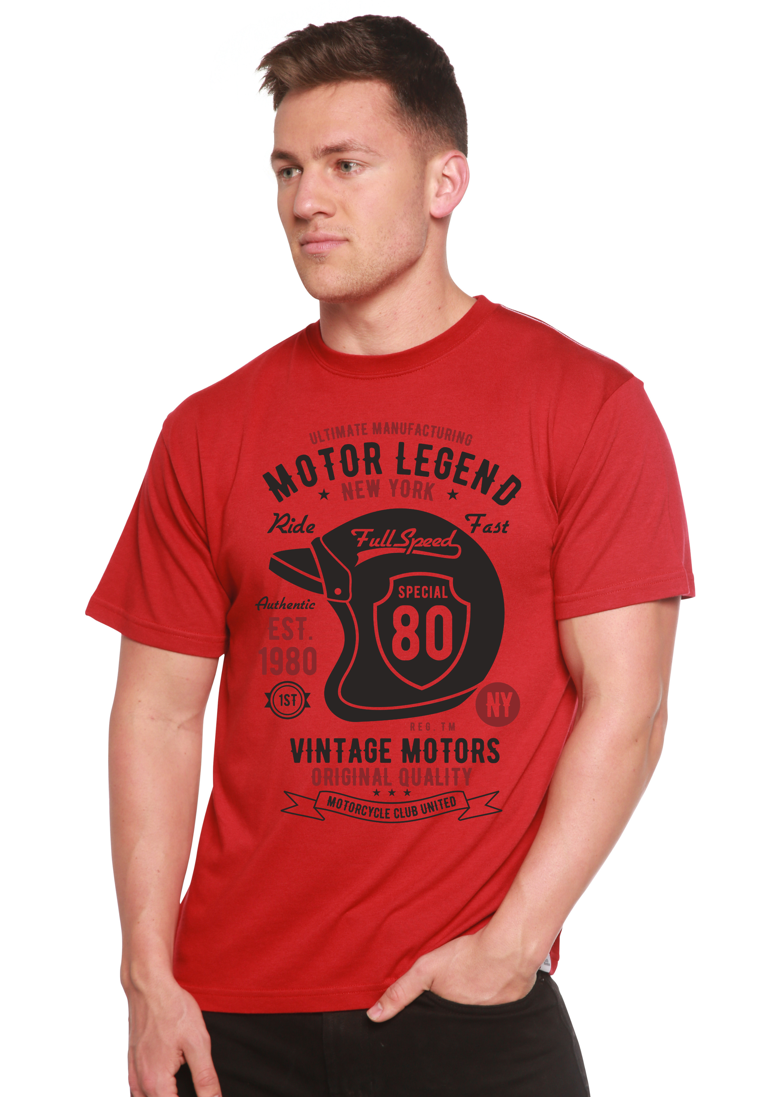 Motor Legend Helmet Men's Bamboo Viscose/Organic Cotton Short Sleeve Graphic T-Shirt - The7Letter