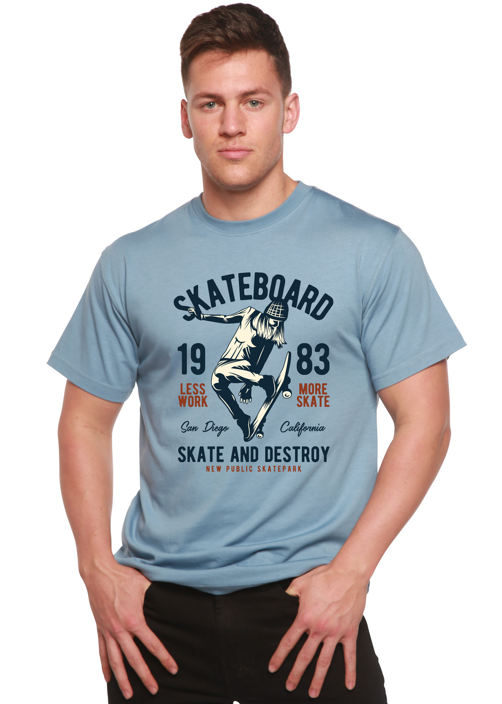 Skateboard 1983 Men's Bamboo Viscose/Organic Cotton Short Sleeve Graphic T-Shirt - The7Letter