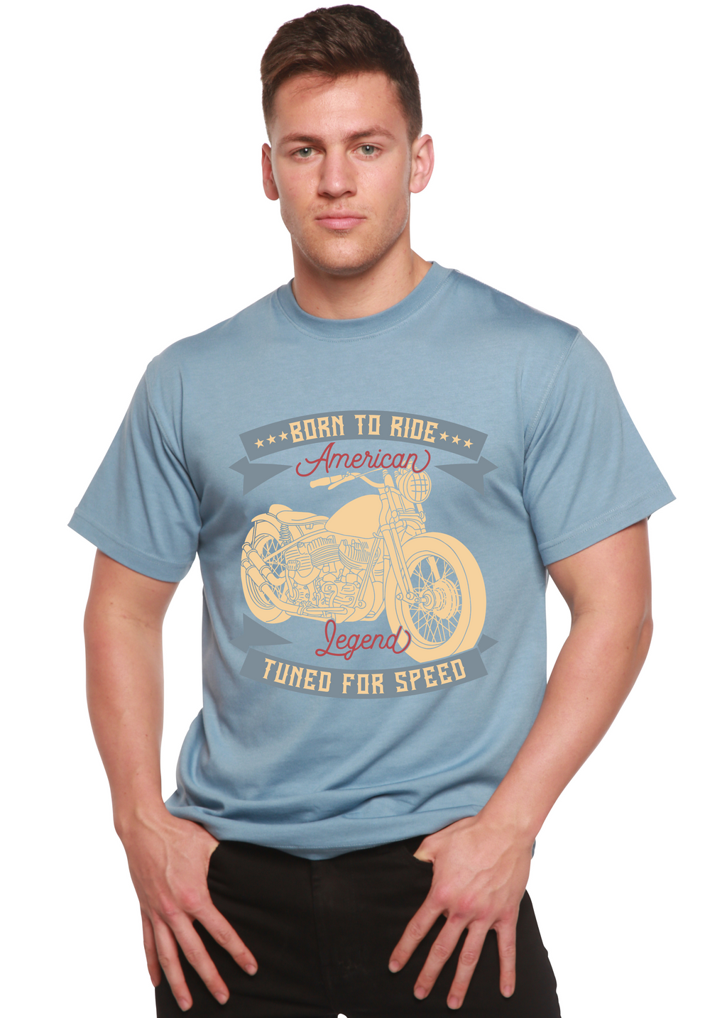 Born To Ride American Legend Men's Bamboo Viscose/Organic Cotton Short Sleeve Graphic T-Shirt - The7Letter