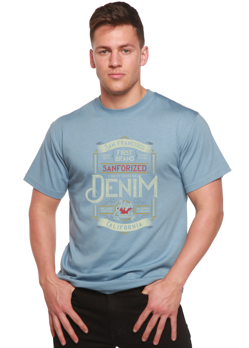 Denim California Men's Bamboo Viscose/Organic Cotton Short Sleeve Graphic T-Shirt - The7Letter