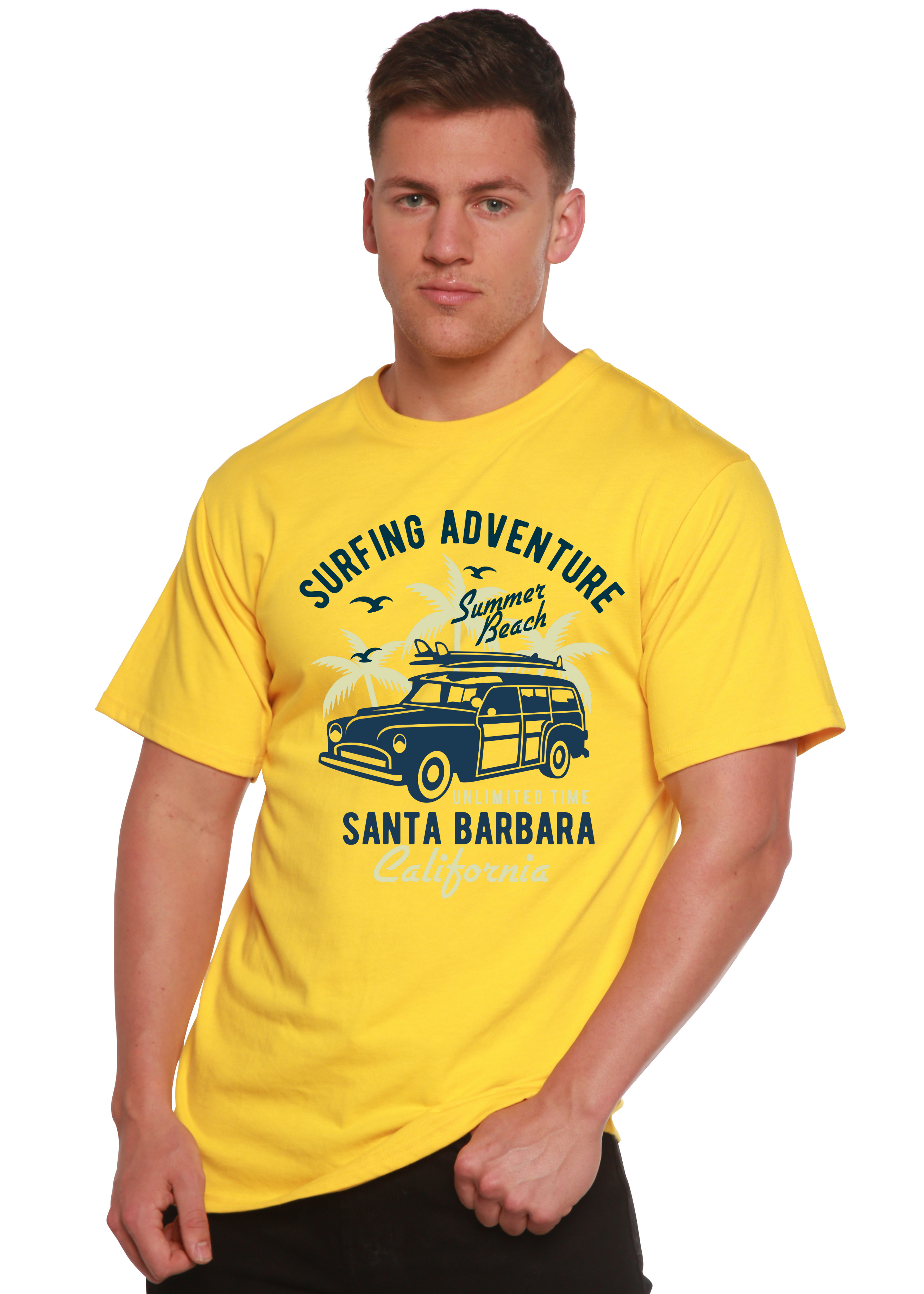 Surfing Adventure Spun Bamboo® Men's Bamboo Viscose/Organic Cotton Short Sleeve Graphic T-Shirt - The7Letter
