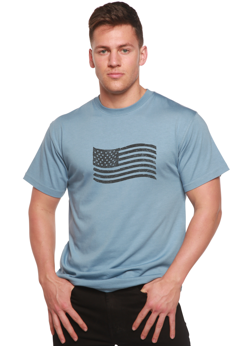 American Flag Men's Bamboo Short Sleeve Graphic T-Shirt - The7Letter