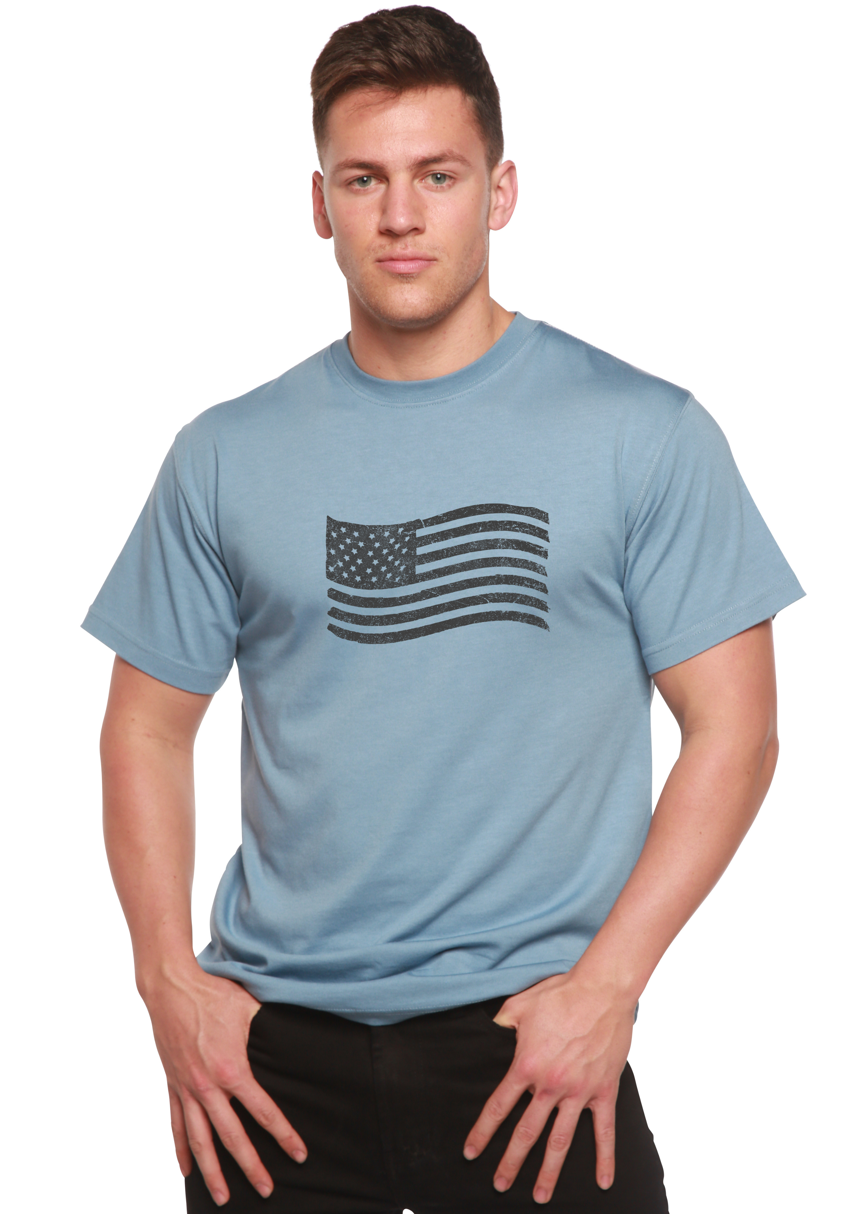 American Flag Men's Bamboo Short Sleeve Graphic T-Shirt - The7Letter
