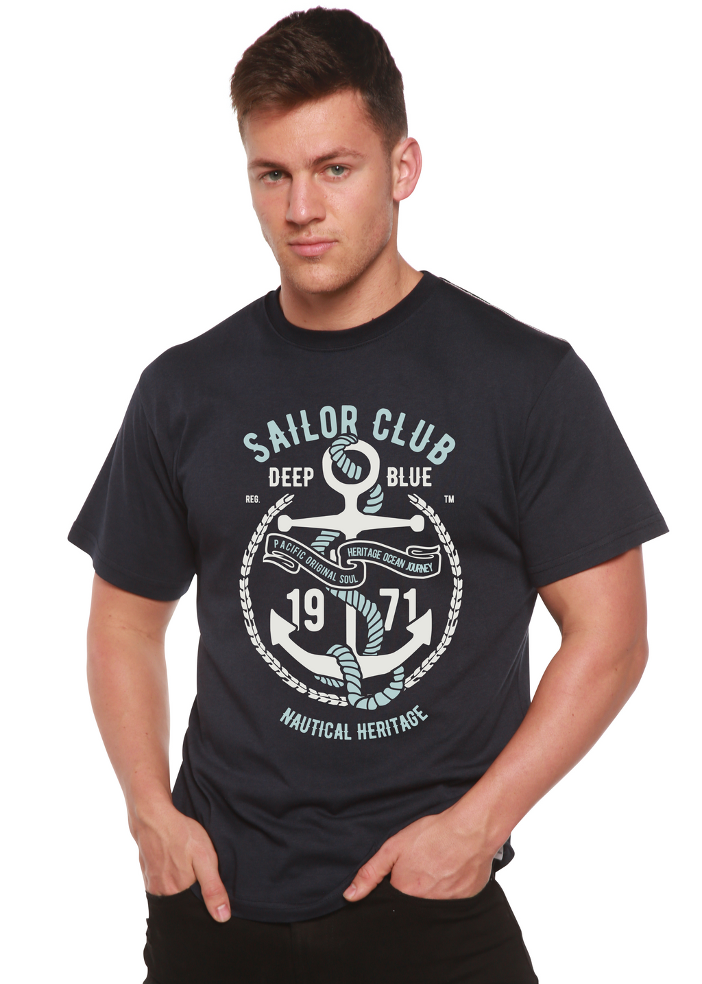 Sailor Club Spun Bamboo® Men's Bamboo Viscose/Organic Cotton Short Sleeve Graphic T-Shirt - The7Letter