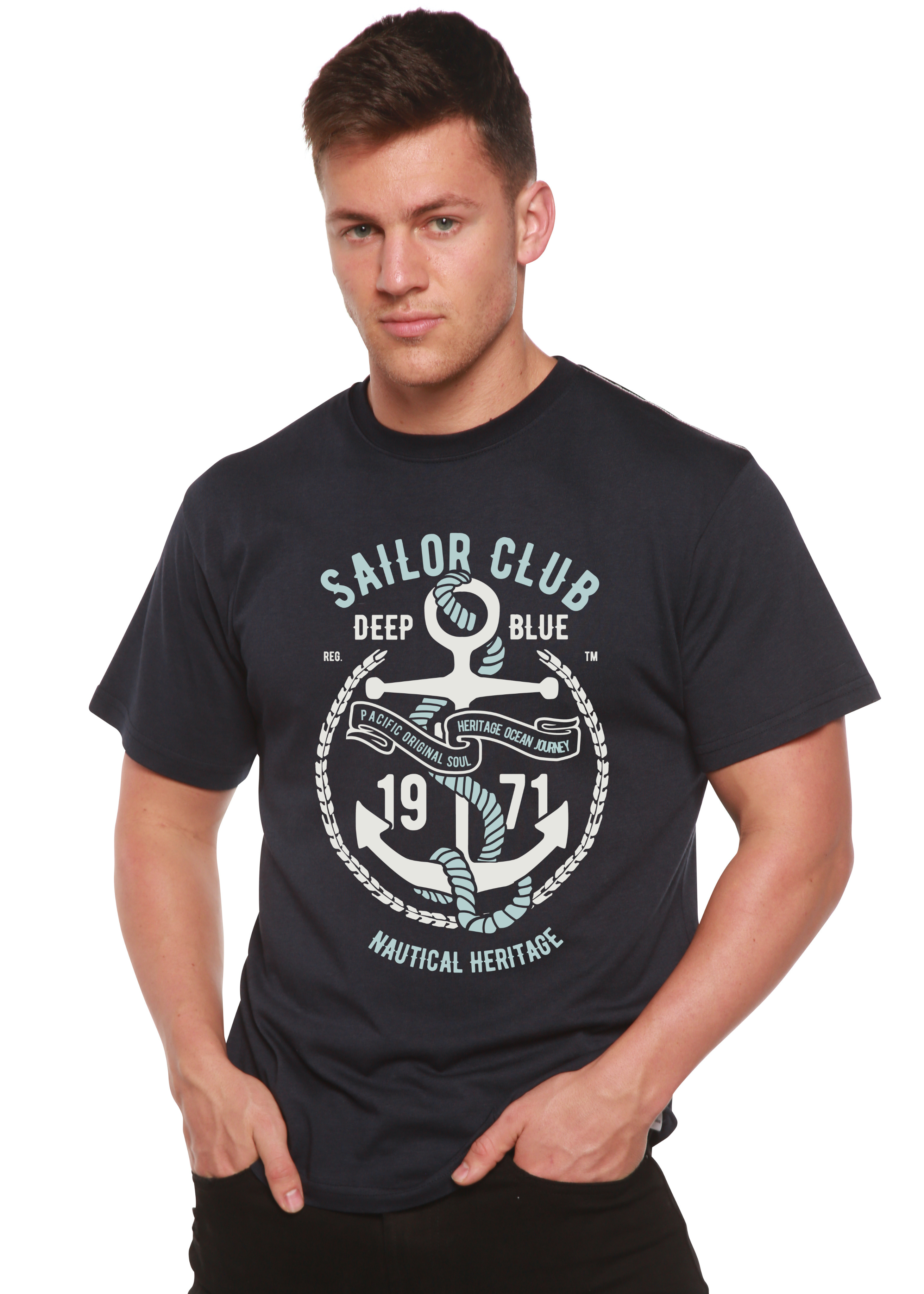 Sailor Club Spun Bamboo® Men's Bamboo Viscose/Organic Cotton Short Sleeve Graphic T-Shirt - The7Letter