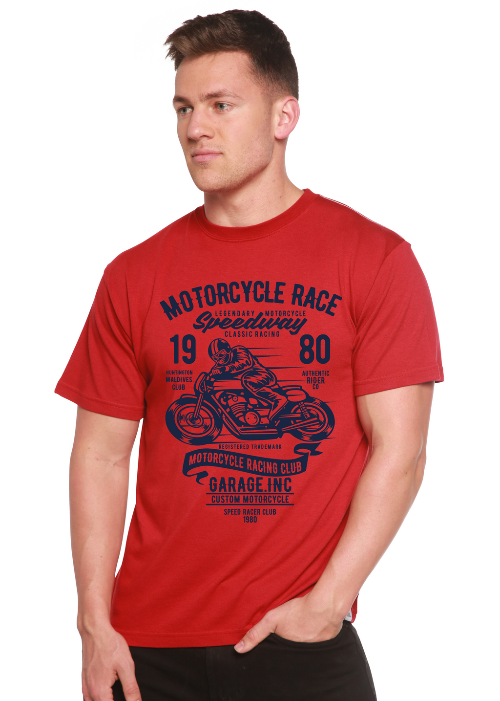 Motorcycles Race Men's Bamboo Viscose/Organic Cotton Short Sleeve Graphic T-Shirt - The7Letter
