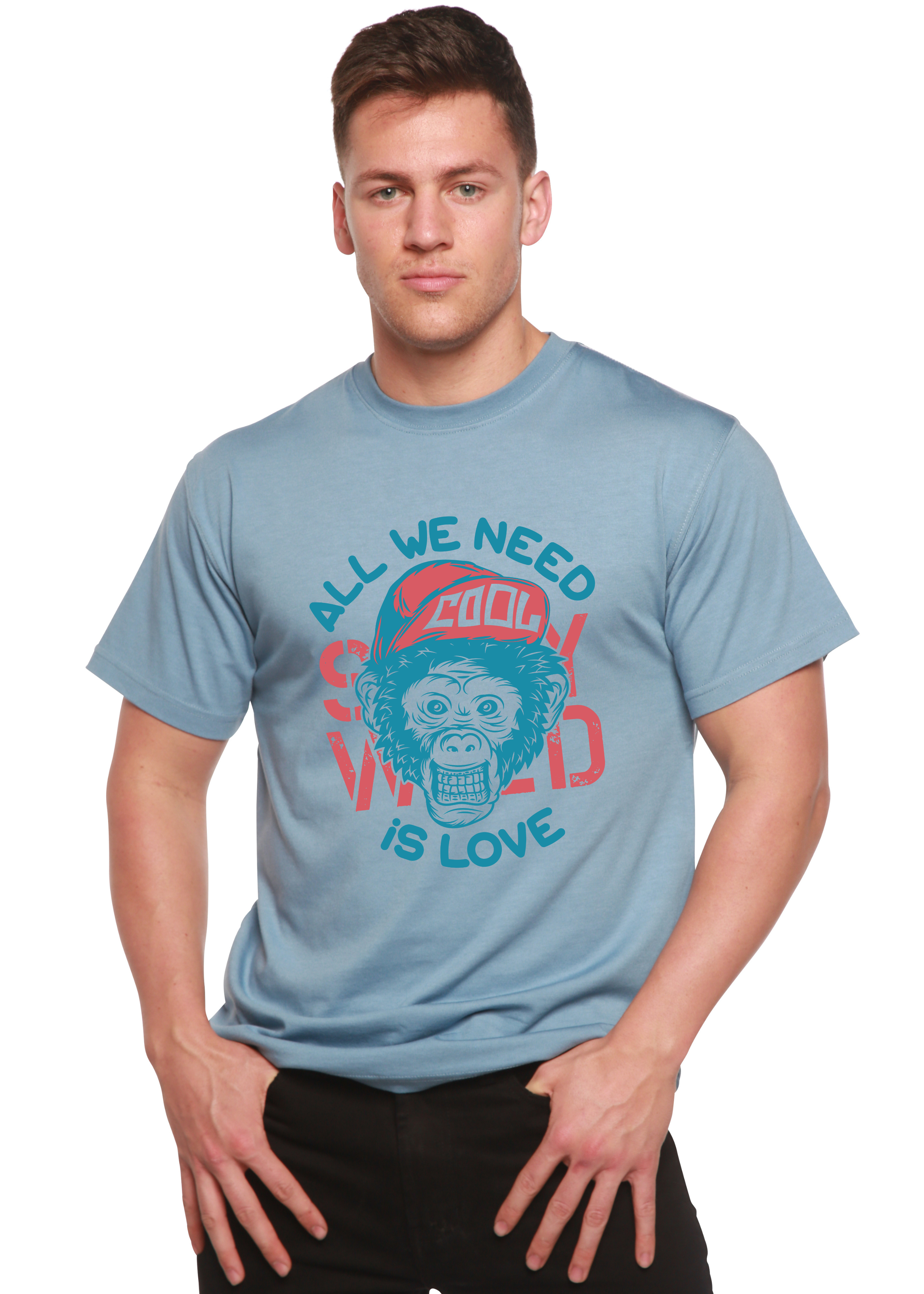 All We Need is Love Men's Bamboo Viscose/Organic Cotton Short Sleeve Graphic T-Shirt - The7Letter