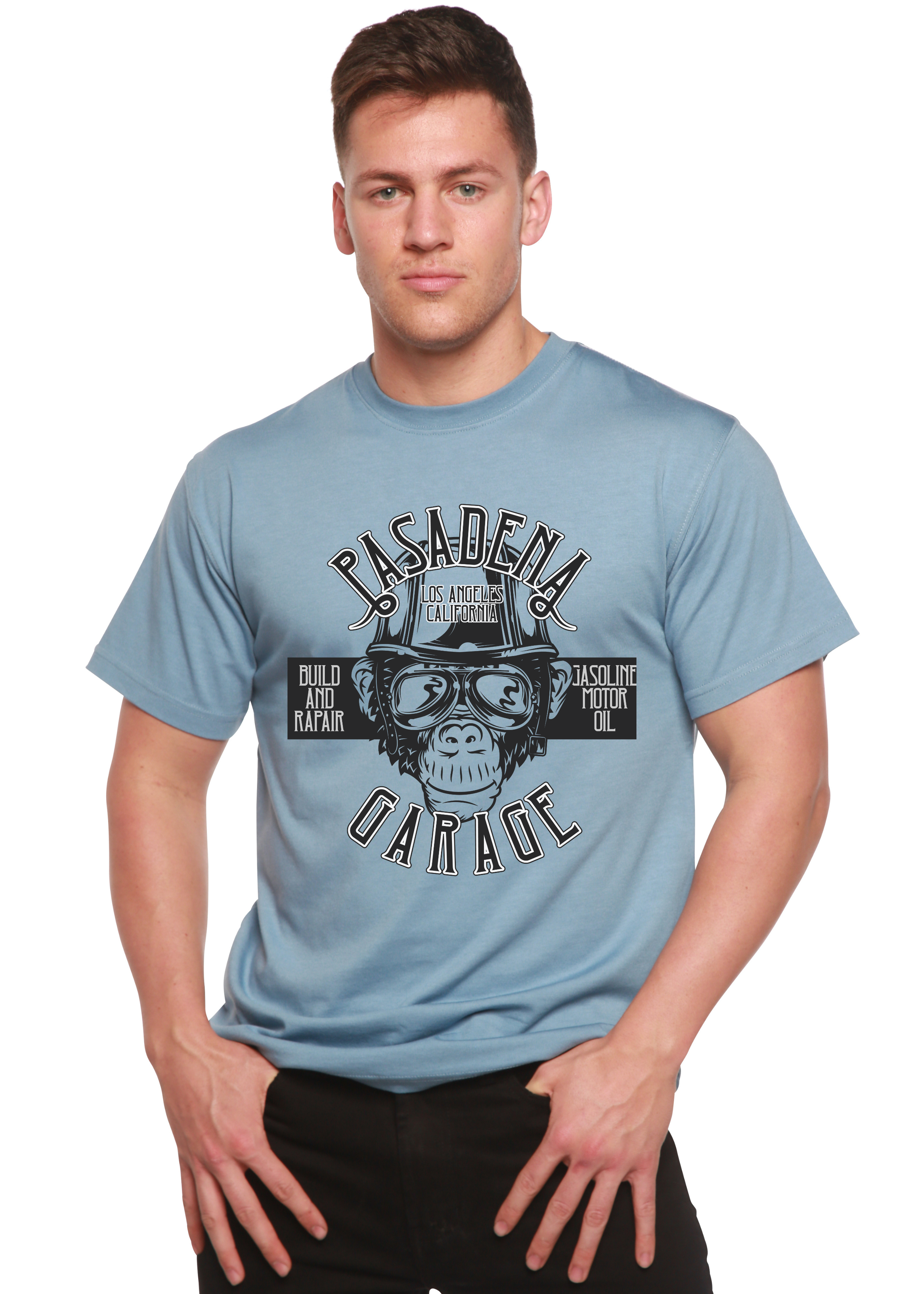 Pasadena Garage Men's Bamboo Viscose/Organic Cotton Short Sleeve Graphic T-Shirt - The7Letter