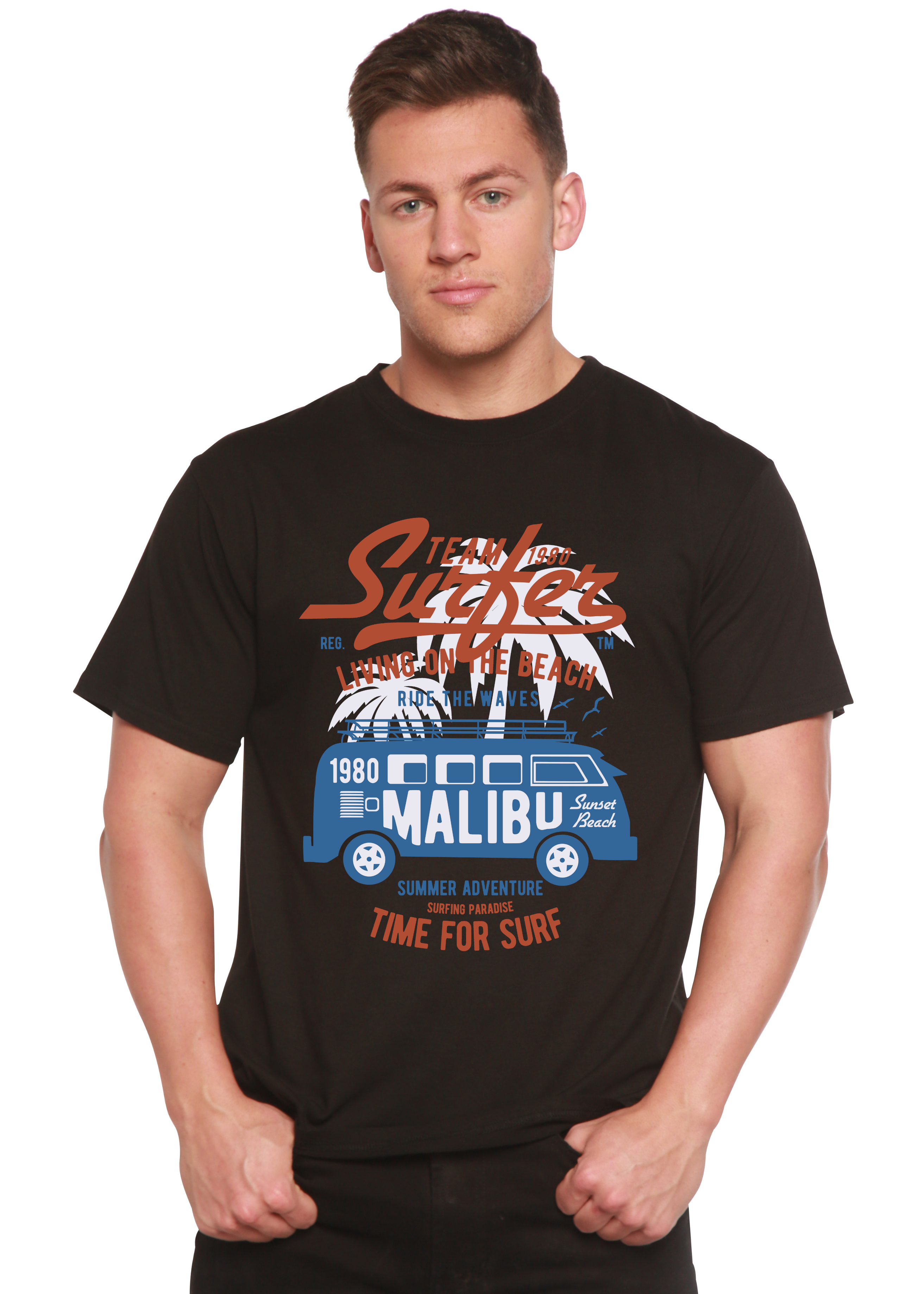 Team Surfer Spun Bamboo® Men's Bamboo Viscose/Organic Cotton Short Sleeve Graphic T-Shirt - The7Letter