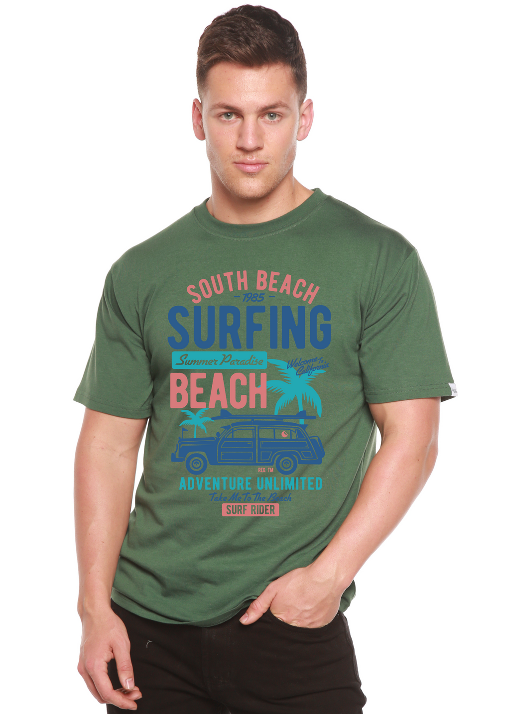 South Beach Spun Bamboo® Men's Bamboo Viscose/Organic Cotton Short Sleeve Graphic T-Shirt - The7Letter
