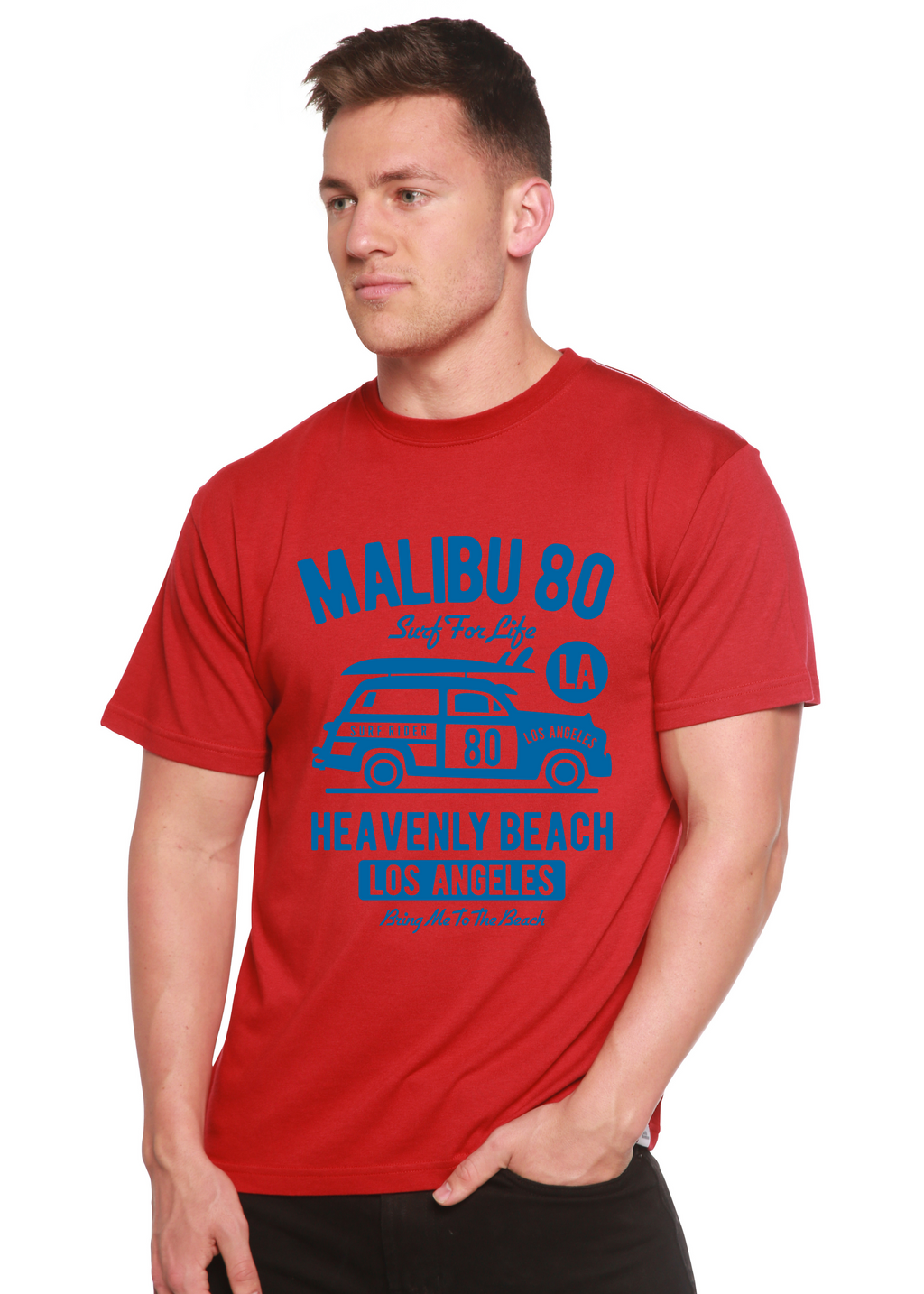 Malibu 80 Men's Bamboo Viscose/Organic Cotton Short Sleeve Graphic T-Shirt - The7Letter