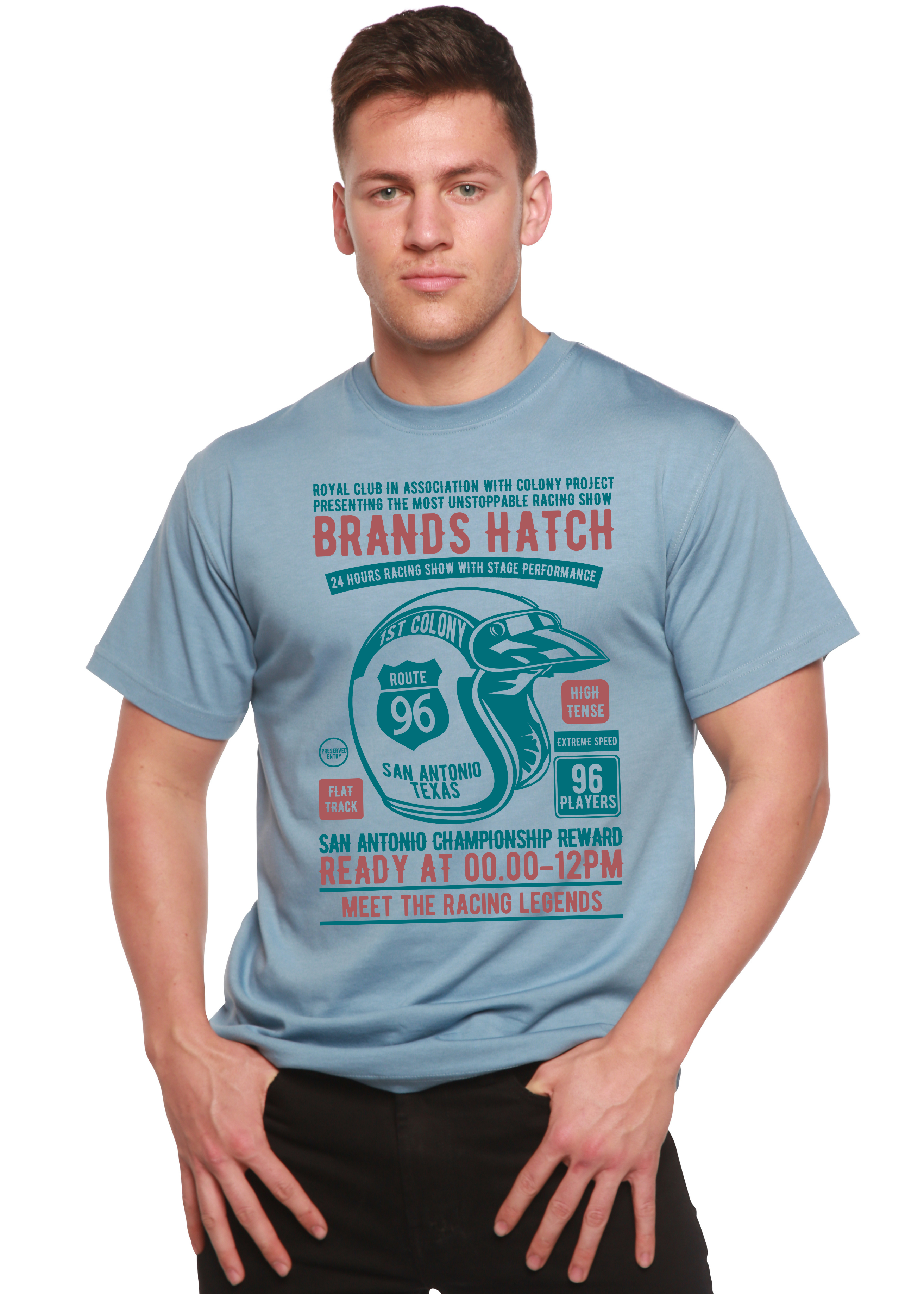 Brands Hatch Men's Bamboo Viscose/Organic Cotton Short Sleeve Graphic T-Shirt - The7Letter