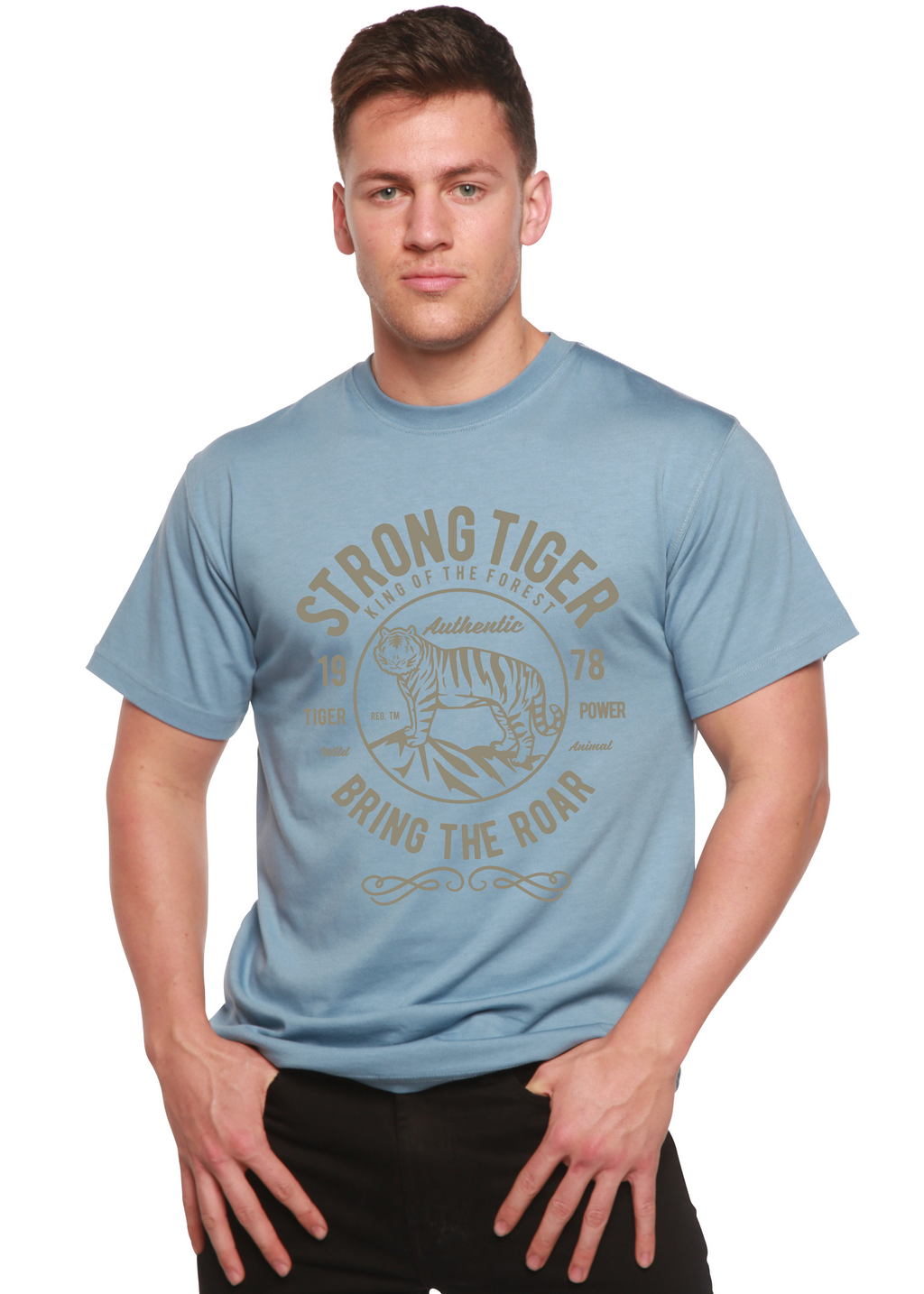 Strong Tiger Spun Bamboo® Men's Bamboo Viscose/Organic Cotton Short Sleeve Graphic T-Shirt - The7Letter