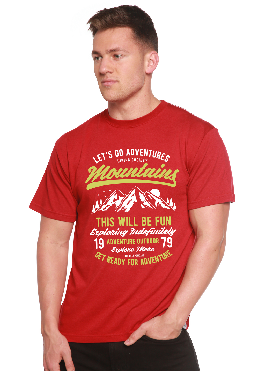 Let's Go Adventure Men's Bamboo Viscose/Organic Cotton Short Sleeve Graphic T-Shirt - The7Letter