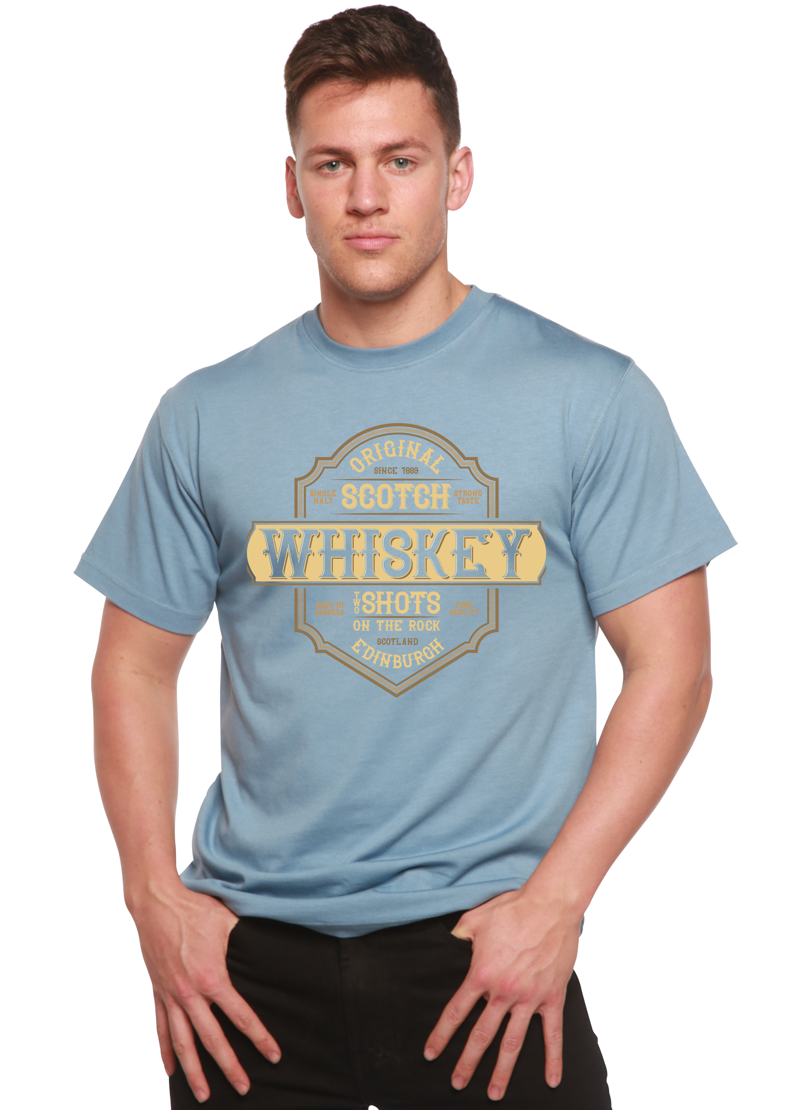 Whiskey Men's Bamboo Viscose/Organic Cotton Short Sleeve Graphic T-Shirt - The7Letter