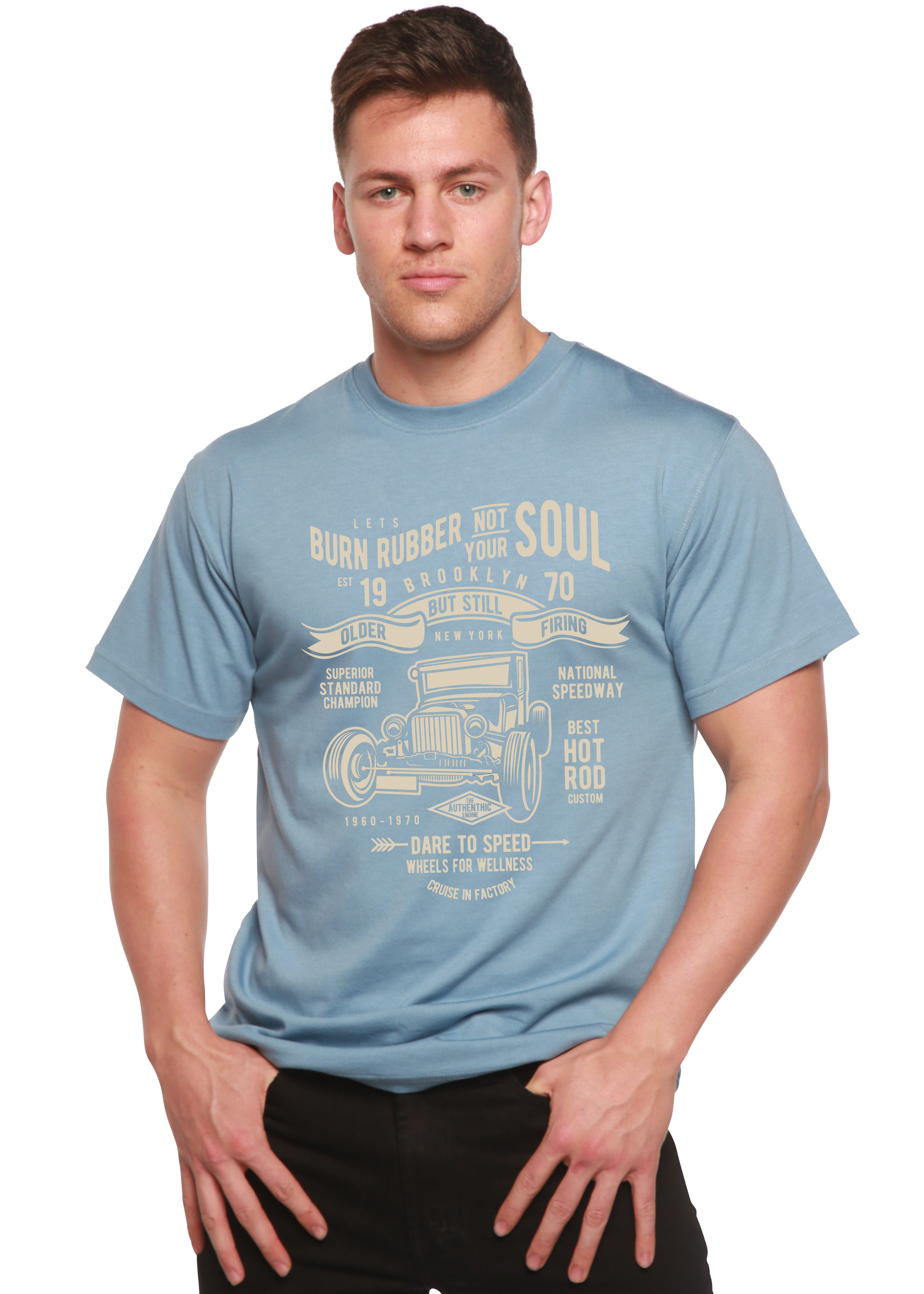 Burn Rubber Men's Bamboo Viscose/Organic Cotton Short Sleeve Graphic T-Shirt - The7Letter
