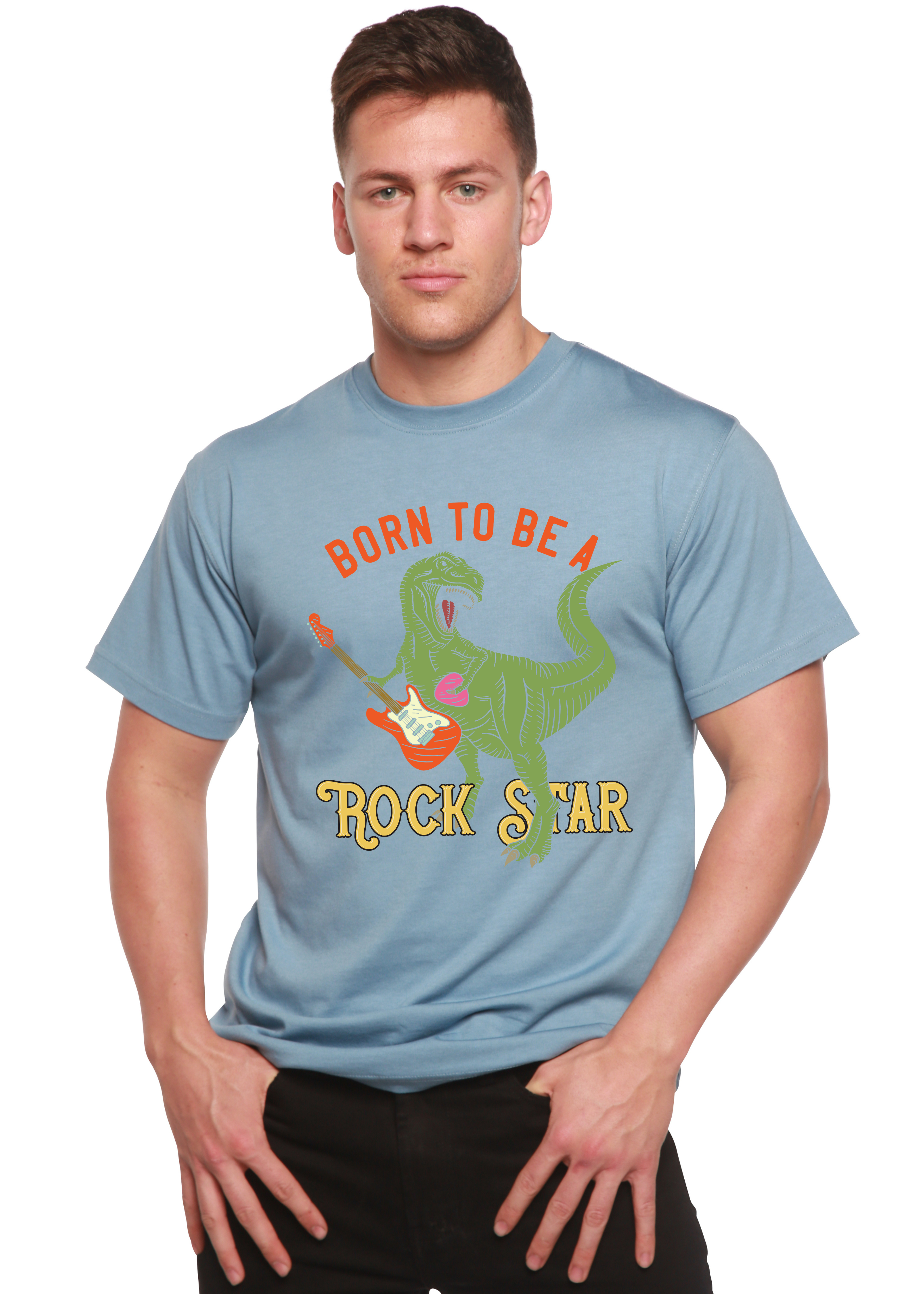 Born To Be A Rock Star Men's Bamboo Viscose/Organic Cotton Short Sleeve Graphic T-Shirt - The7Letter