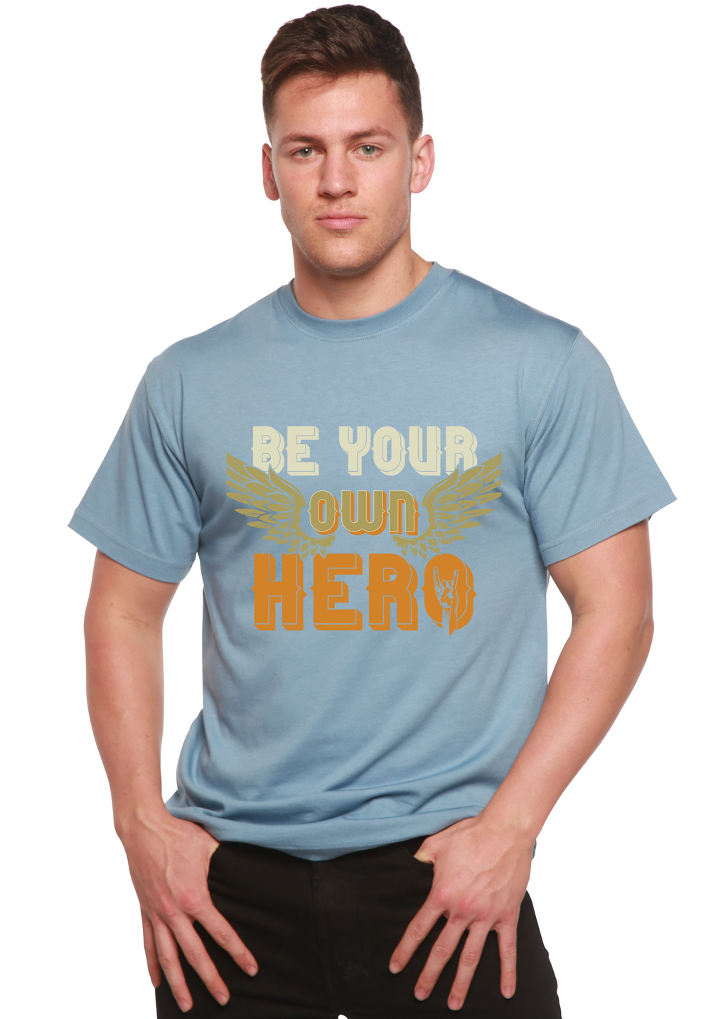 Be Your Own Hero Men's Bamboo Viscose/Organic Cotton Short Sleeve Graphic T-Shirt - The7Letter