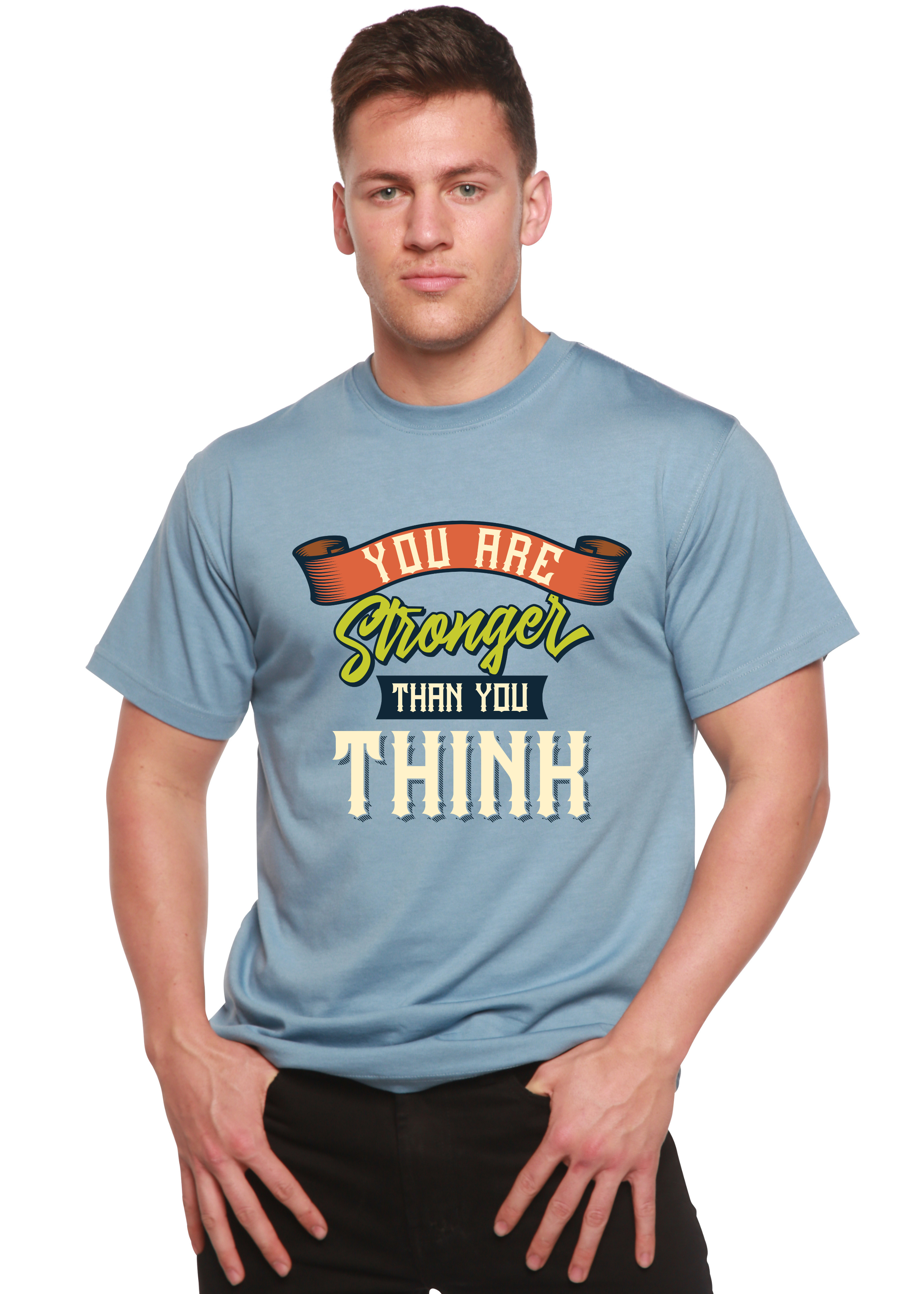 You Are Stronger Than You Think Men's Bamboo Viscose/Organic Cotton Short Sleeve Graphic T-Shirt - The7Letter