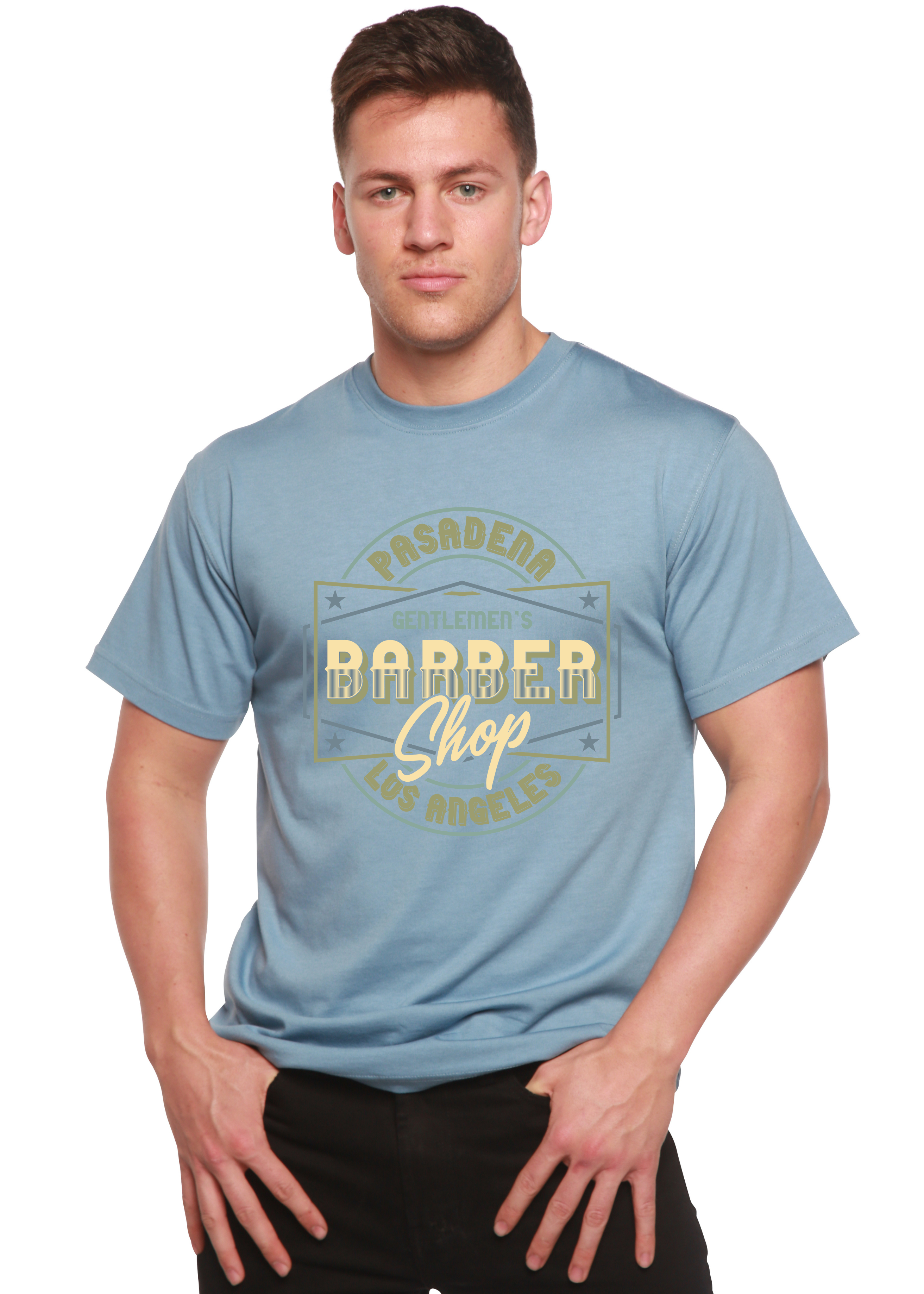 Gentlement's Barber Shop Men's Bamboo Viscose/Organic Cotton Short Sleeve Graphic T-Shirt - The7Letter