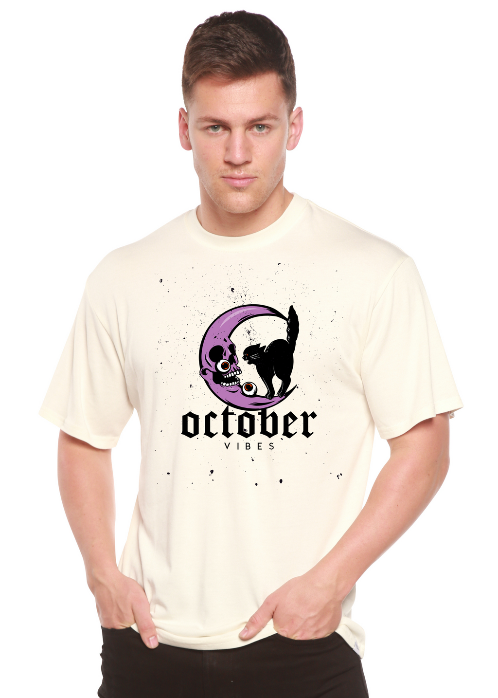 October Vibes Men's Bamboo Viscose/Organic Cotton Short Sleeve Graphic T-Shirt - The7Letter