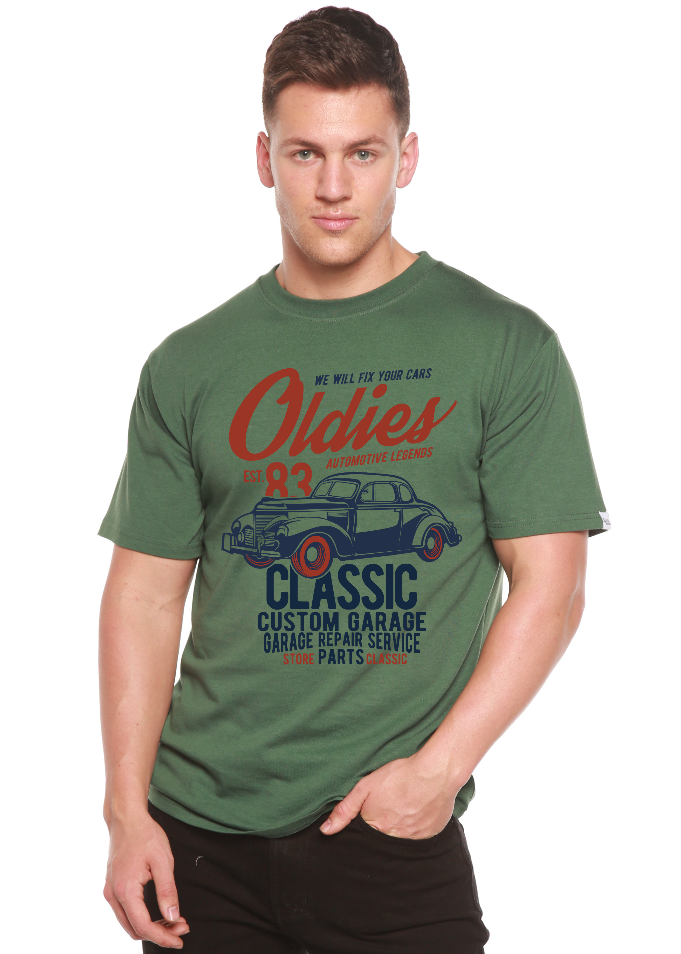 Oldies Spun Bamboo® Men's Bamboo Viscose/Organic Cotton Short Sleeve Graphic T-Shirt - The7Letter