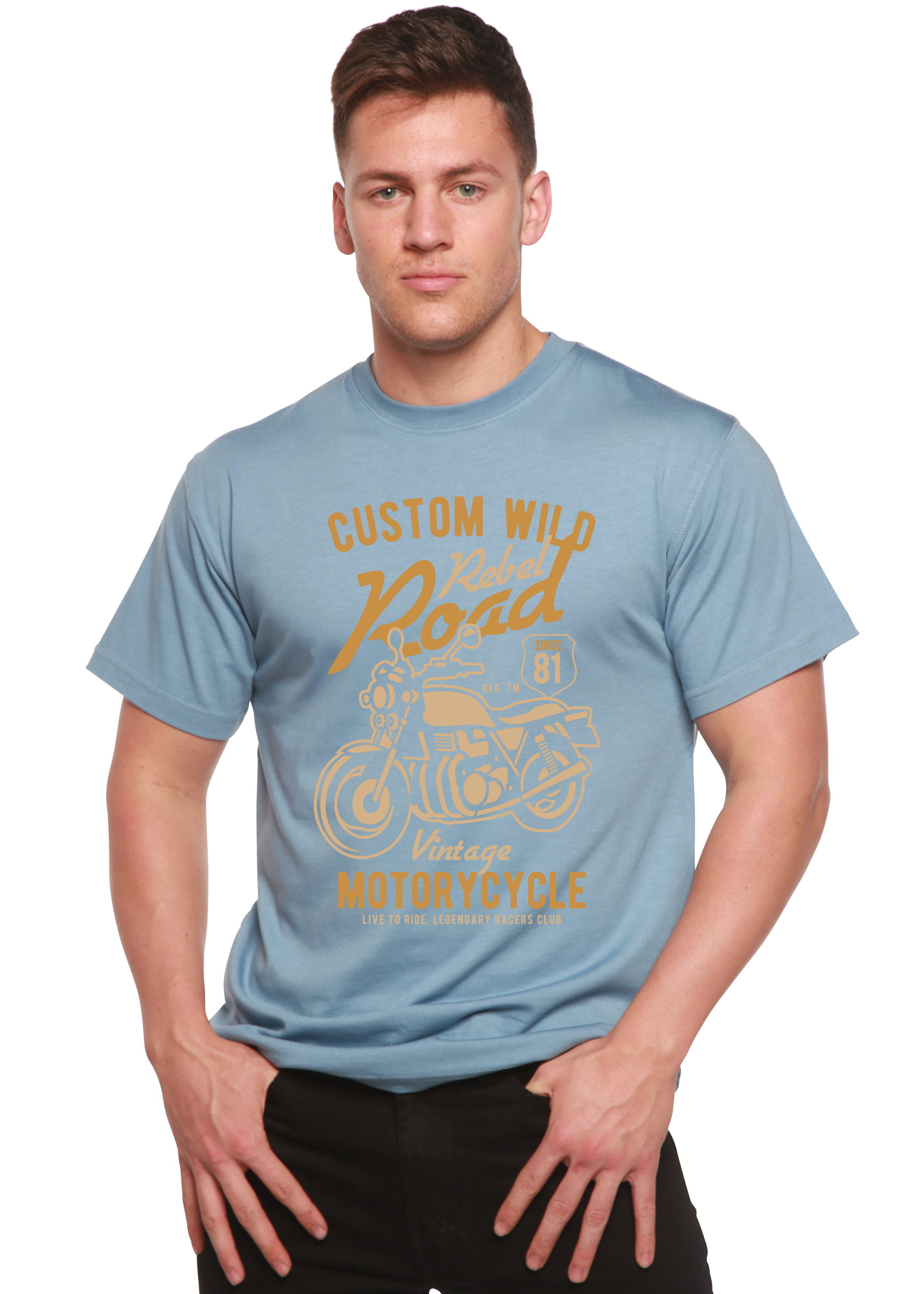 Custom Wild Men's Bamboo Viscose/Organic Cotton Short Sleeve Graphic T-Shirt - The7Letter
