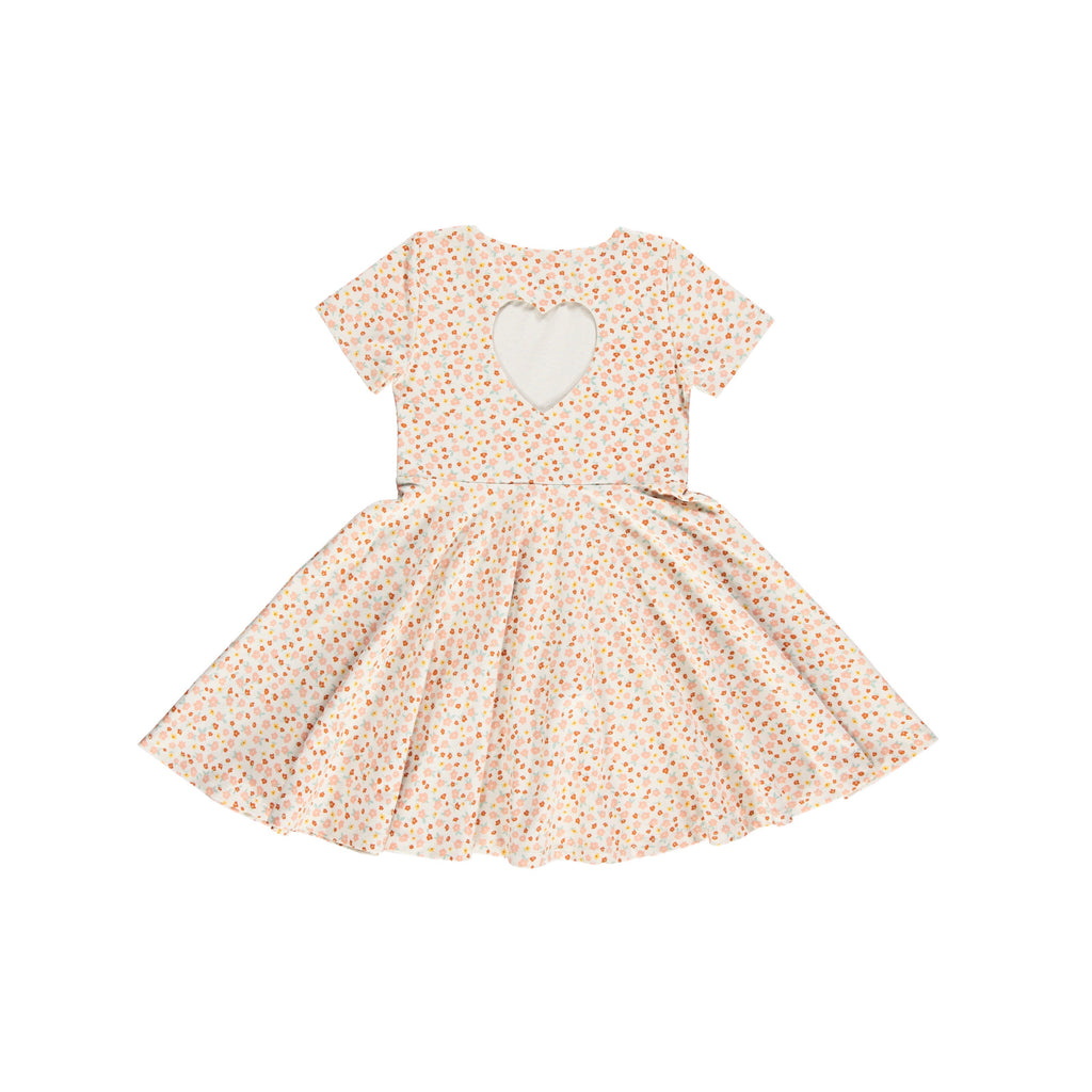 Sweetheart Twirl Dress | Organic Cotton Jersey - Sunset Meadow - The7Letter