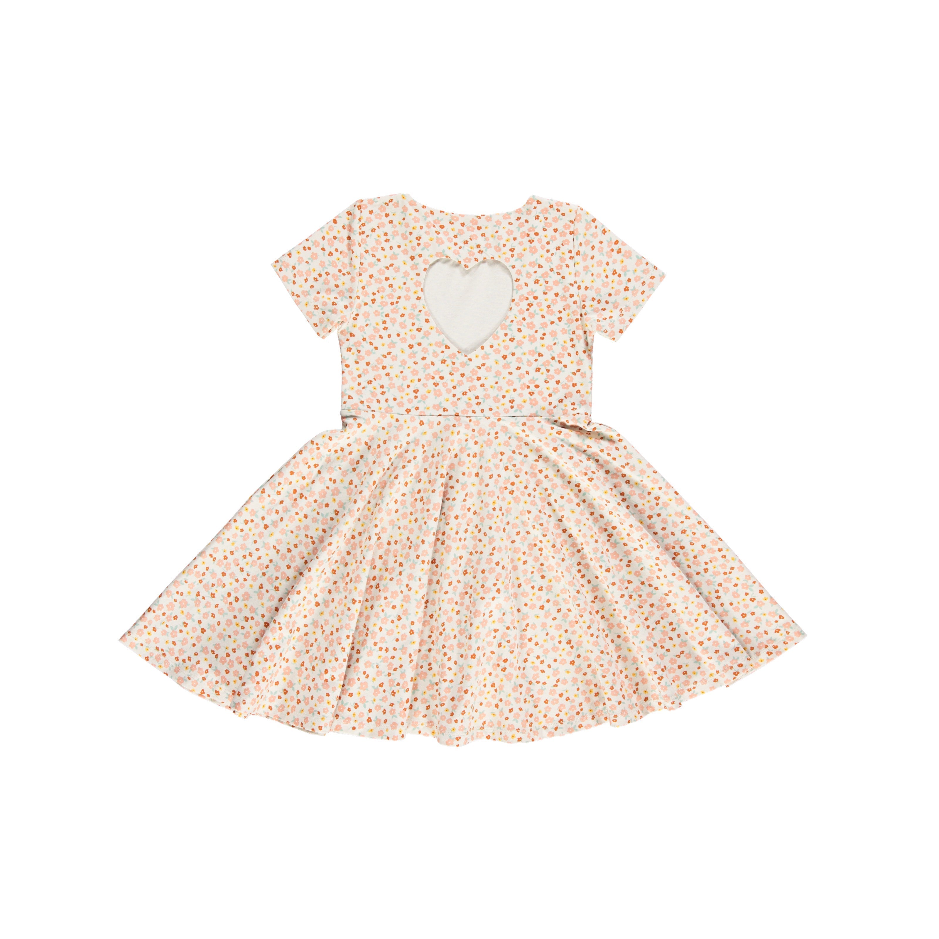 Sweetheart Twirl Dress | Organic Cotton Jersey - Sunset Meadow - The7Letter