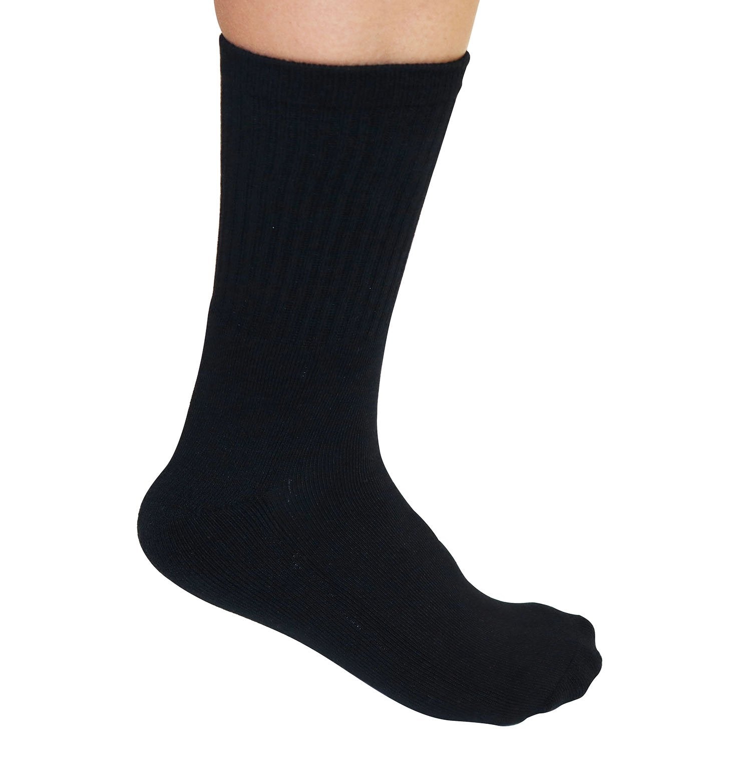 3/4 Crew Black Bamboo Viscose Socks - The7Letter