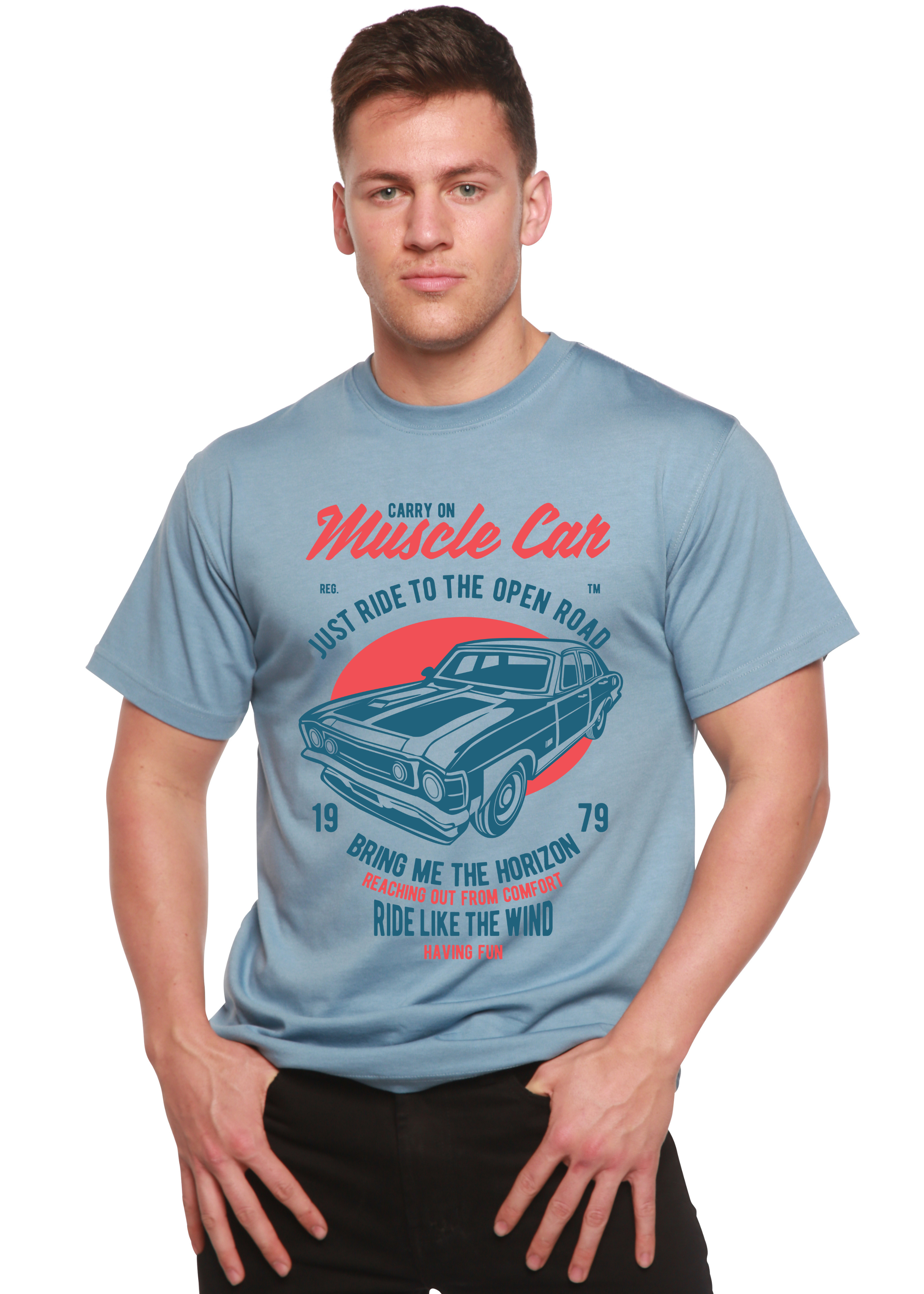 Muscle Car Spun Bamboo® Men's Bamboo Viscose/Organic Cotton Short Sleeve Graphic T-Shirt - The7Letter
