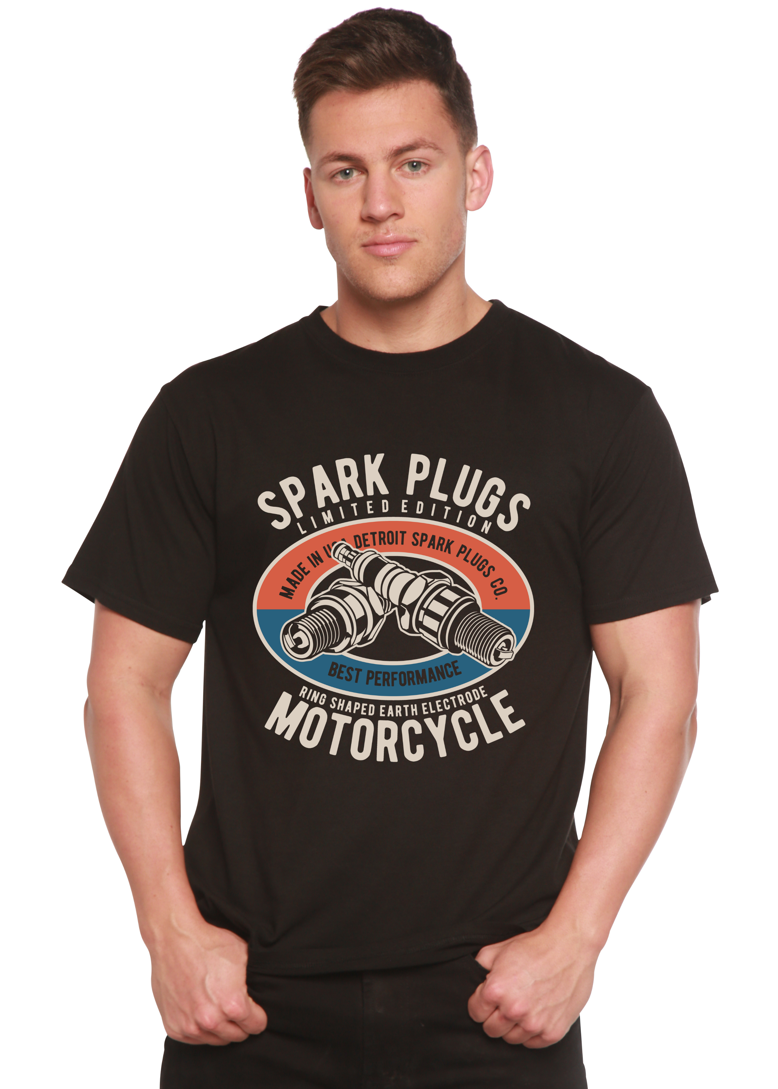 Spark Plugs Spun Bamboo® Men's Bamboo Viscose/Organic Cotton Short Sleeve Graphic T-Shirt - The7Letter