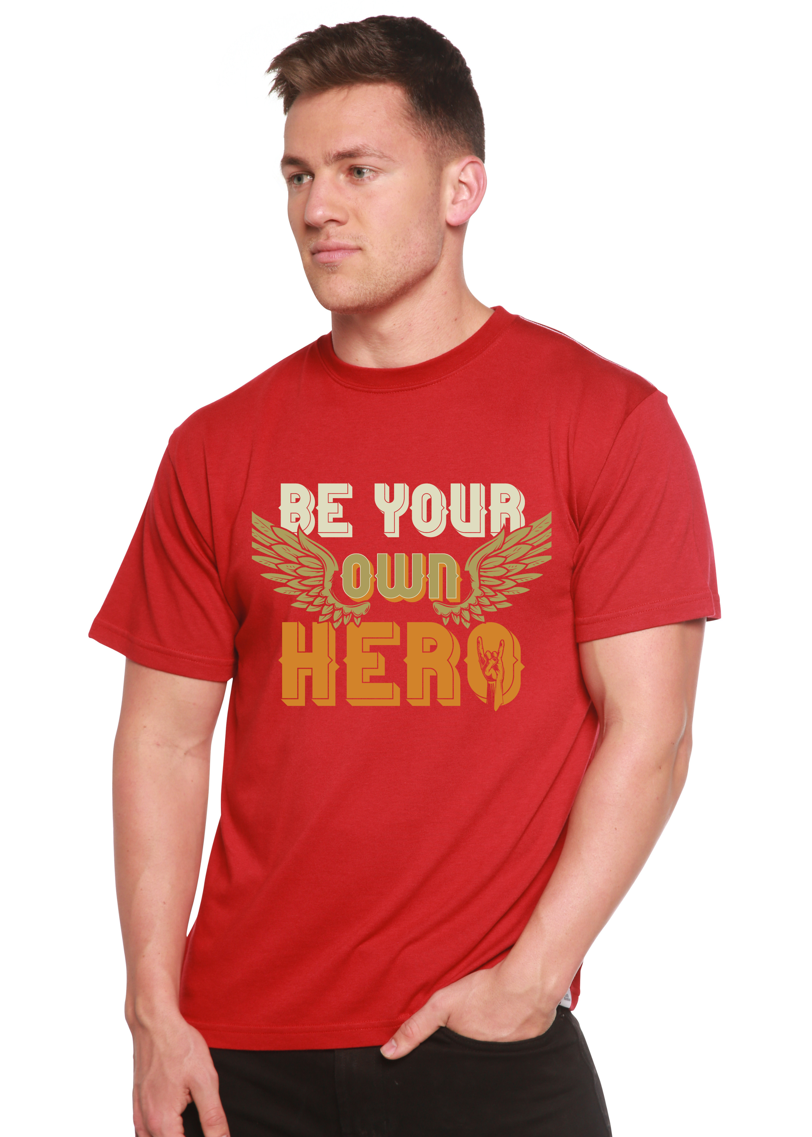 Be Your Own Hero Men's Bamboo Viscose/Organic Cotton Short Sleeve Graphic T-Shirt - The7Letter