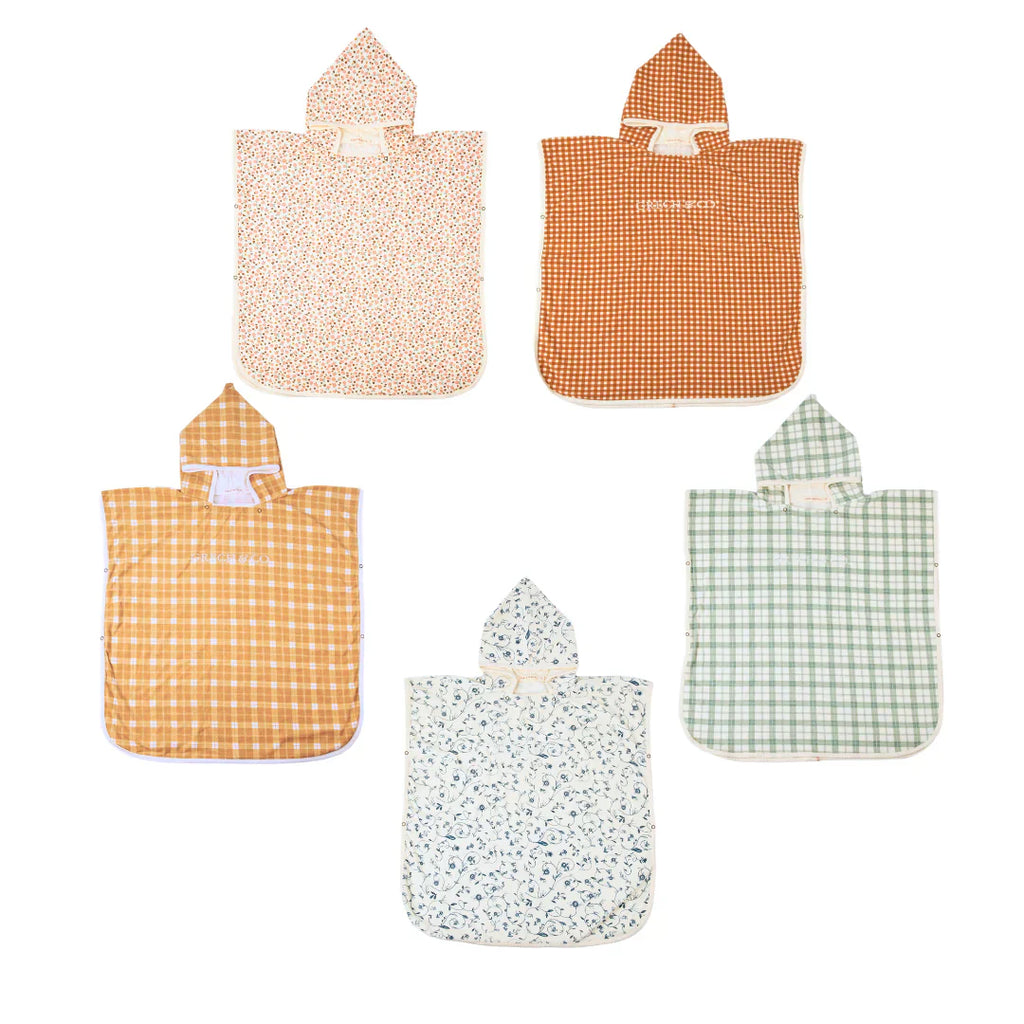 Bathing  Towel Poncho | Organic Cotton - Fern Plaid - The7Letter