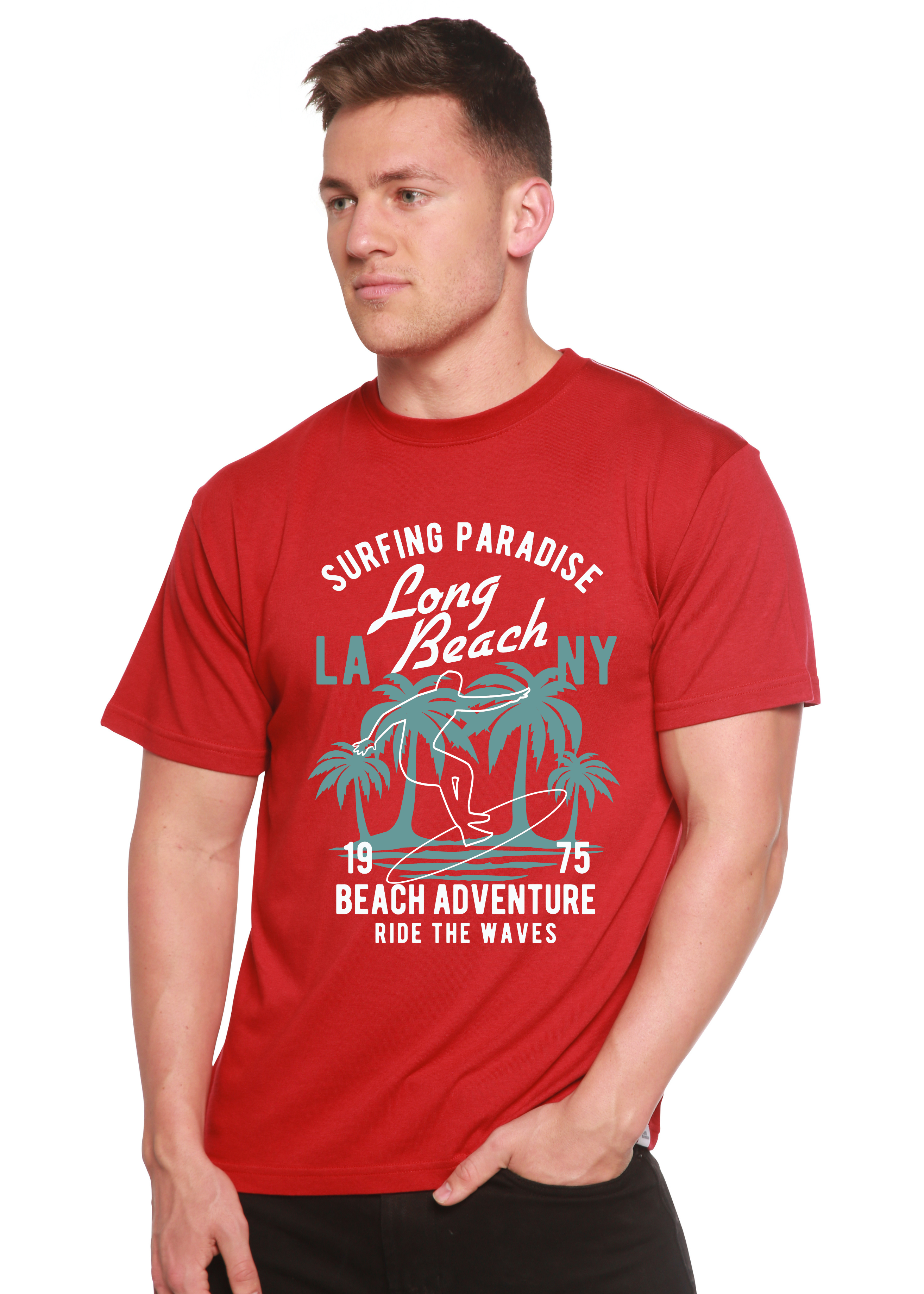 Beach Adventure Men's Bamboo Viscose/Organic Cotton Short Sleeve Graphic T-Shirt - The7Letter
