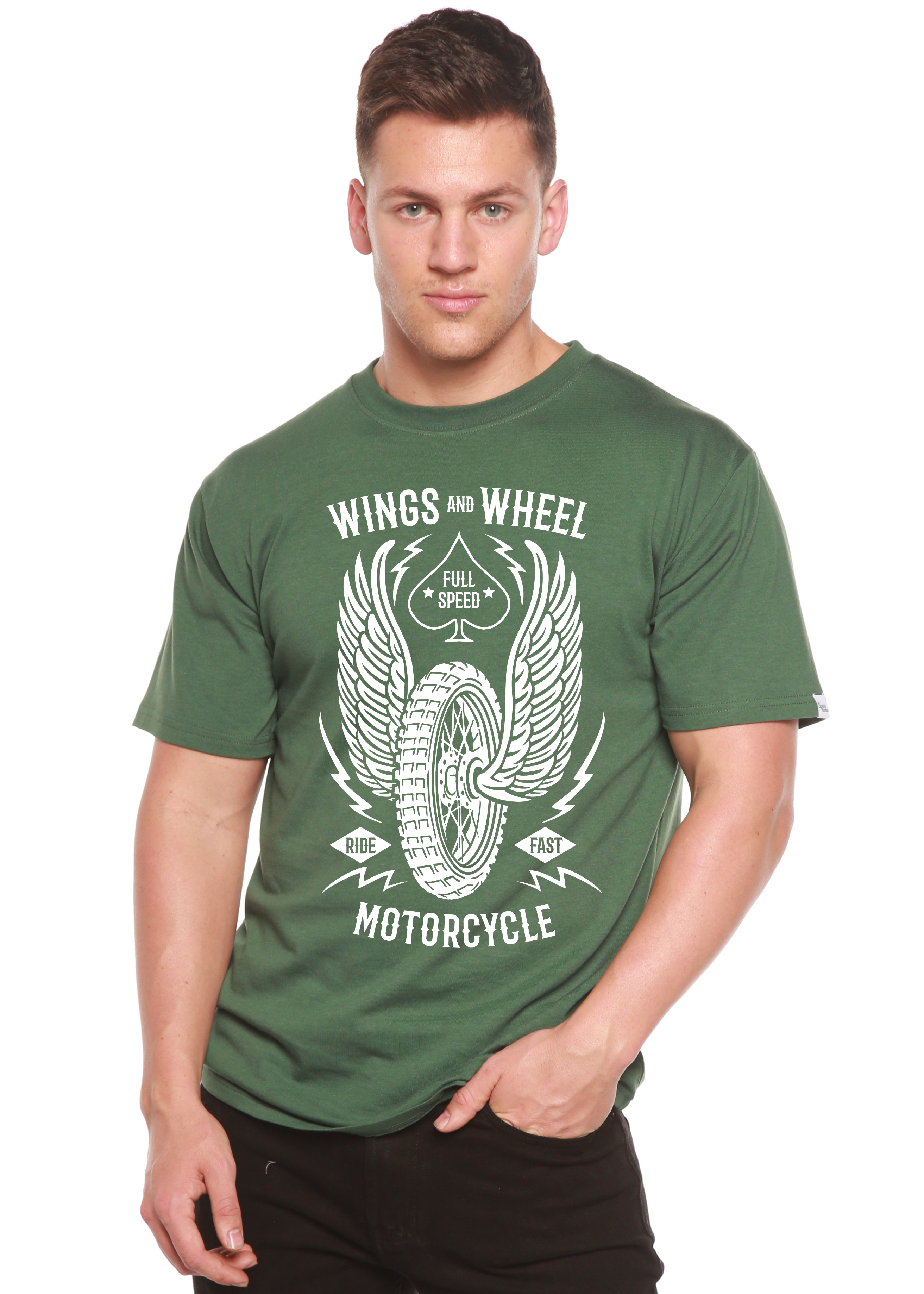 Wings And Wheel Spun Bamboo® Men's Bamboo Viscose/Organic Cotton Short Sleeve Graphic T-Shirt - The7Letter