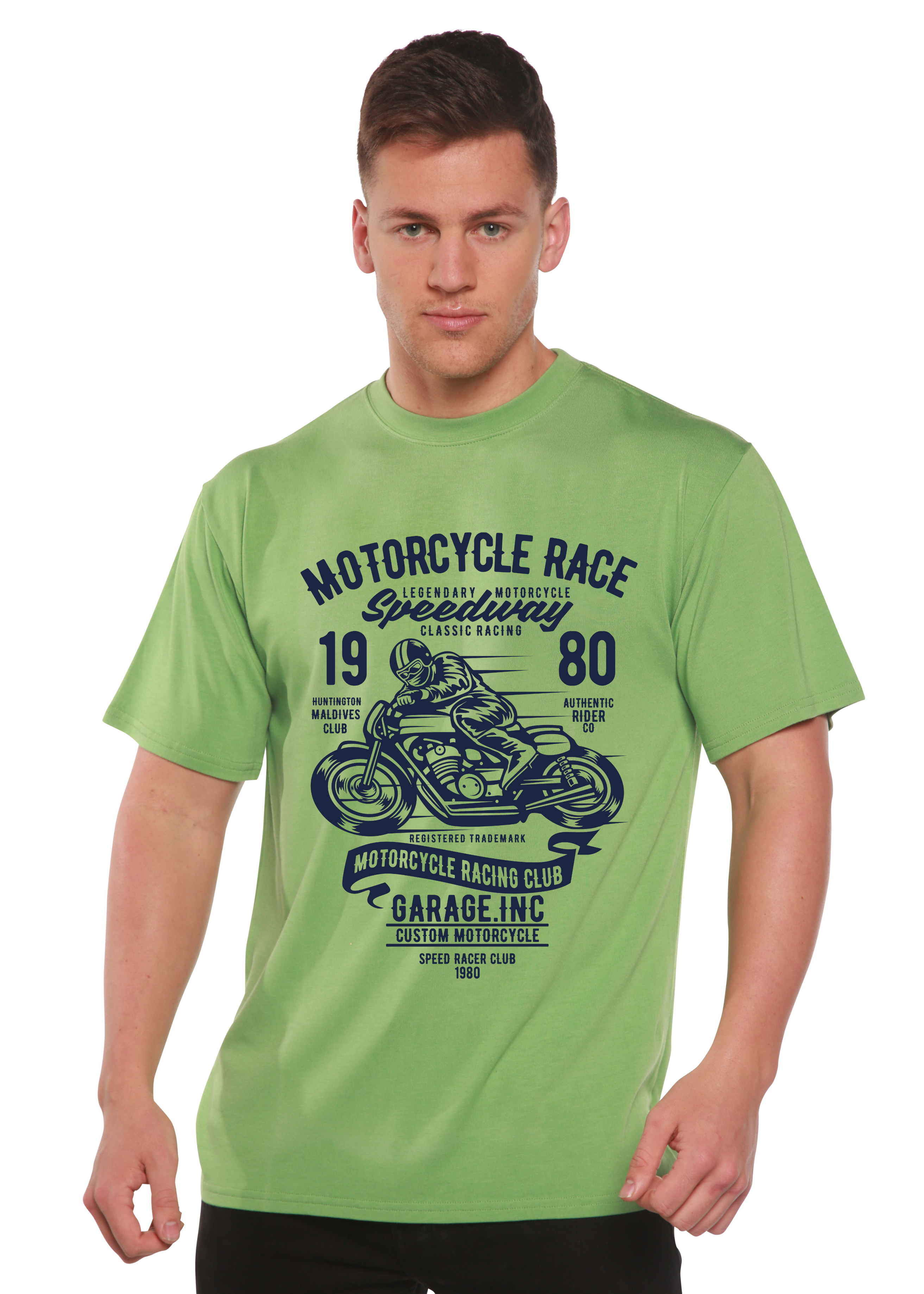Motorcycles Race Men's Bamboo Viscose/Organic Cotton Short Sleeve Graphic T-Shirt - The7Letter
