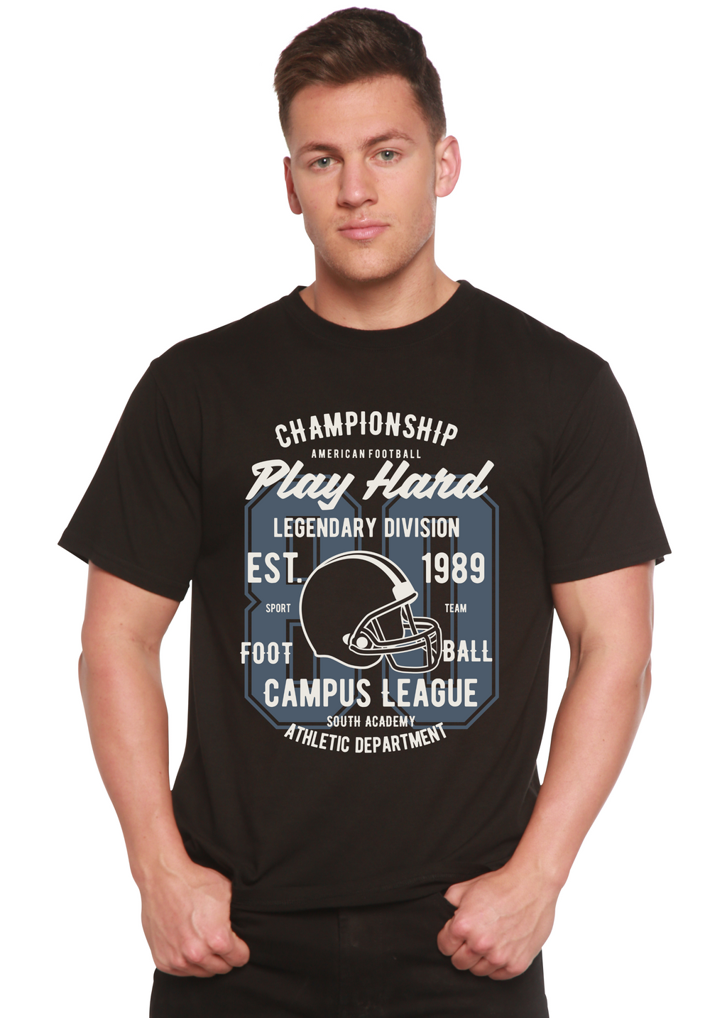 Play Hard Spun Bamboo® Men's Bamboo Viscose/Organic Cotton Short Sleeve Graphic T-Shirt - The7Letter