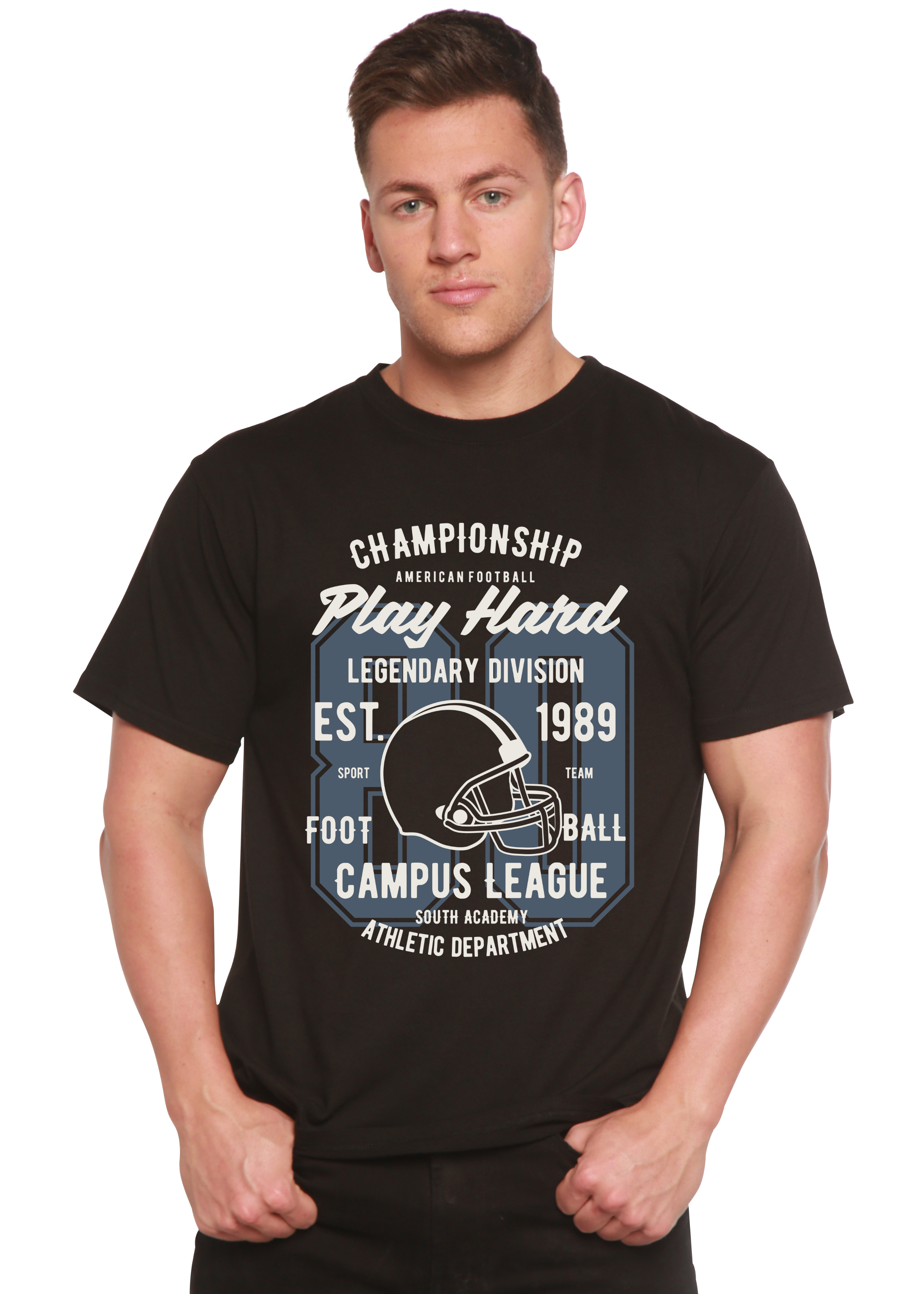 Play Hard Spun Bamboo® Men's Bamboo Viscose/Organic Cotton Short Sleeve Graphic T-Shirt - The7Letter
